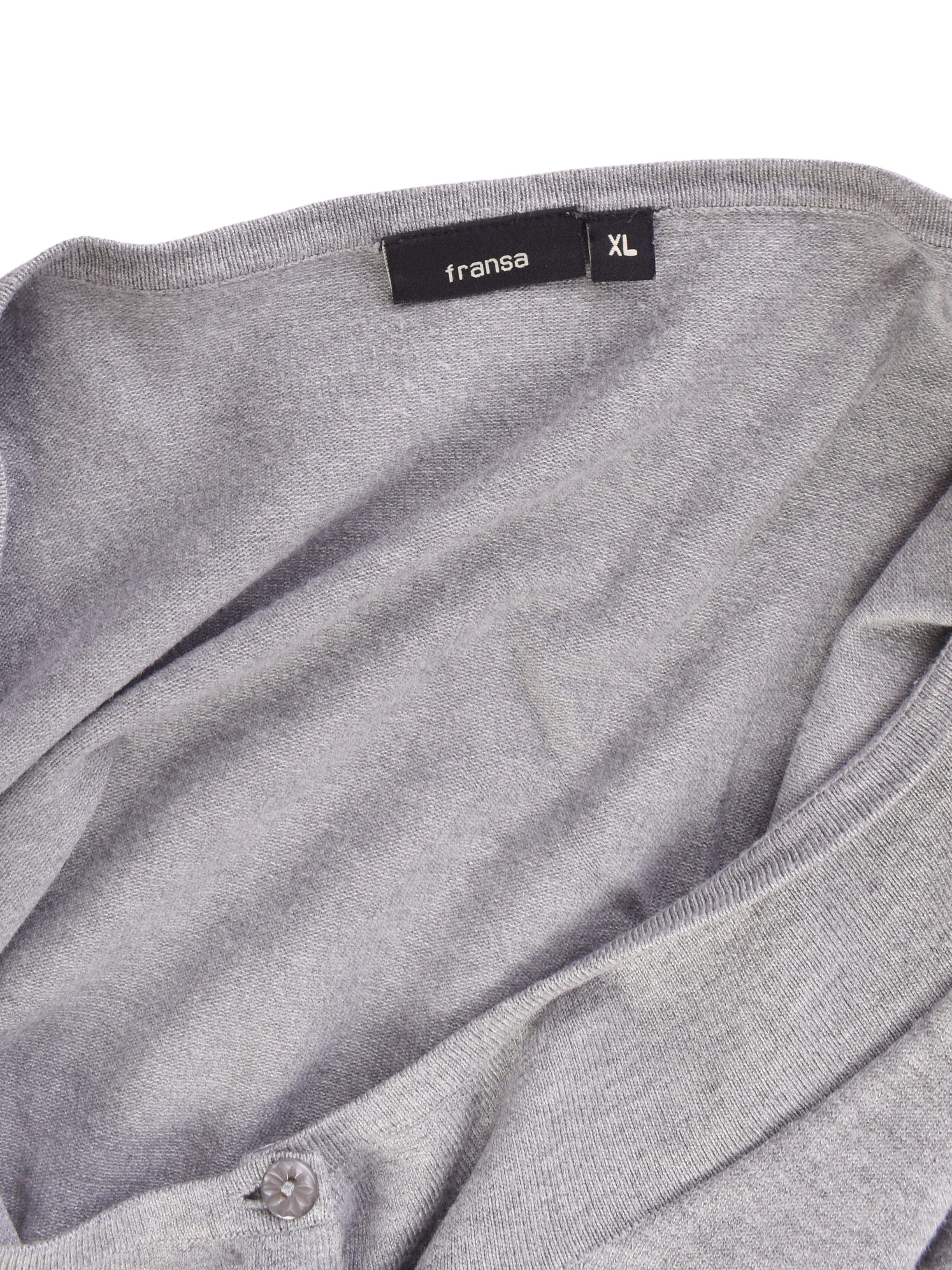 Fransa Cardigan - XL / Grå / Kvinde - SassyLAB Secondhand