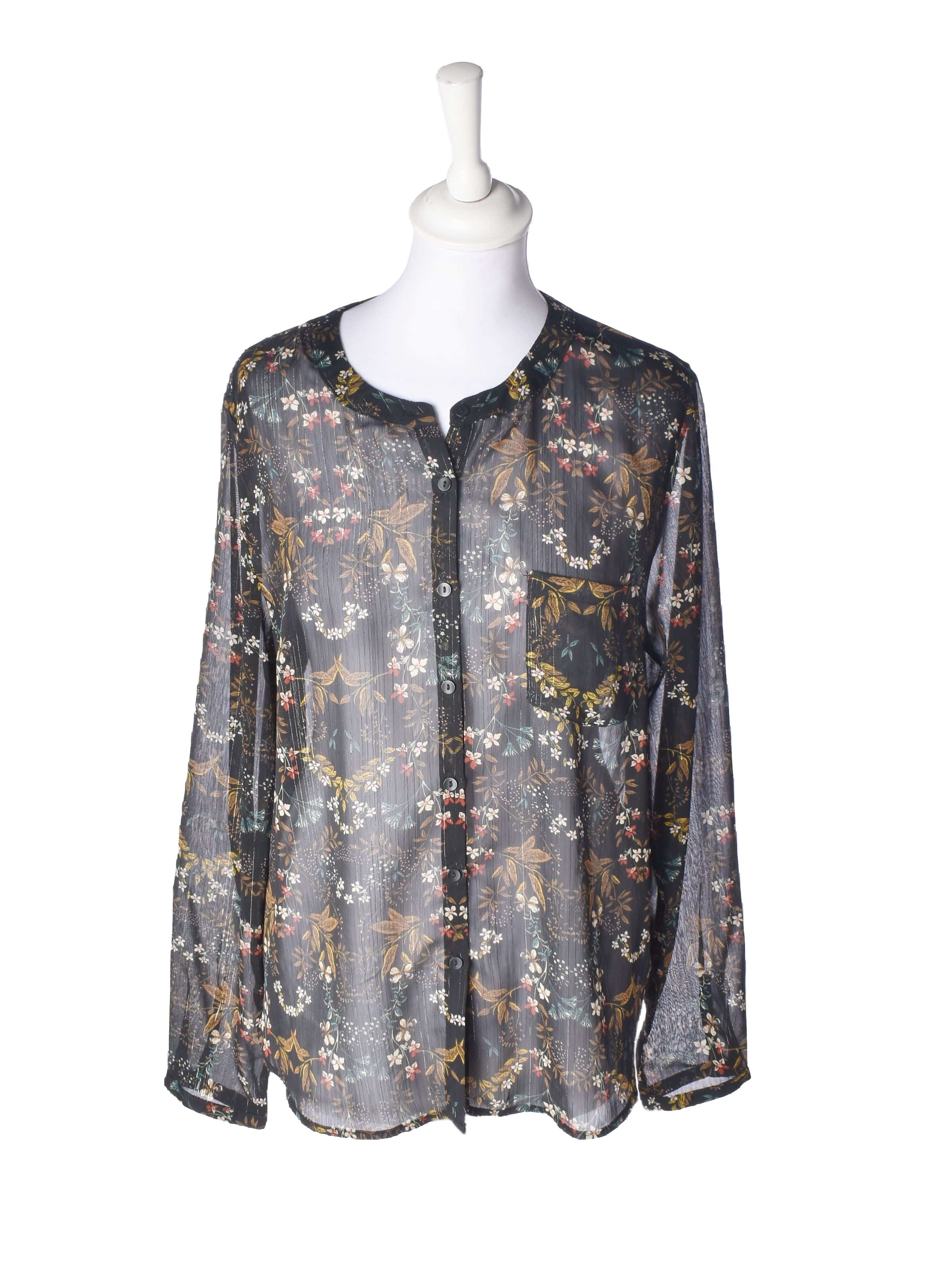 Fransa Skjorte - M / Blomstret / Kvinde - SassyLAB Secondhand