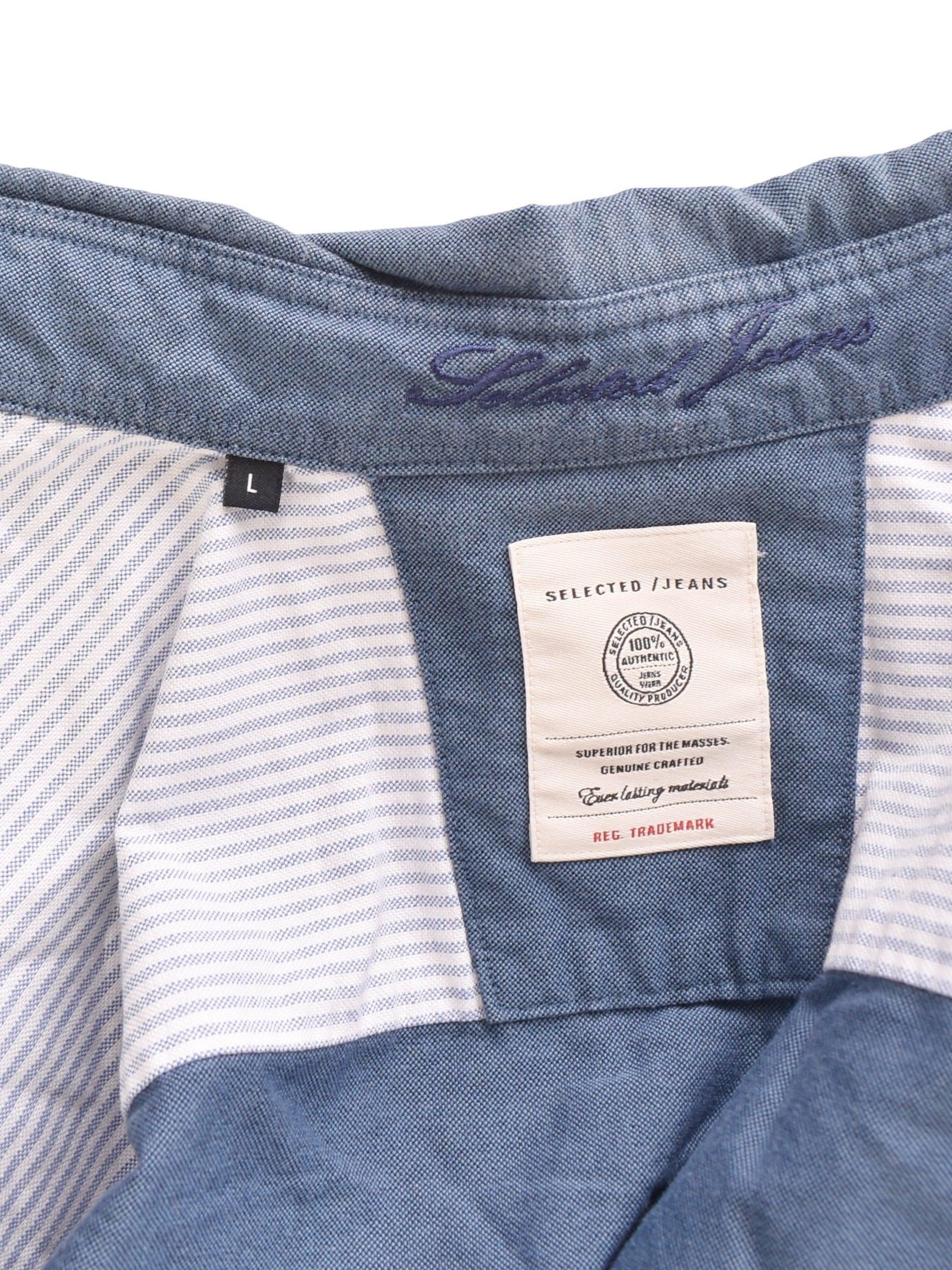 Selected Jeans Skjorte - L / Blå / Mand - SassyLAB Secondhand