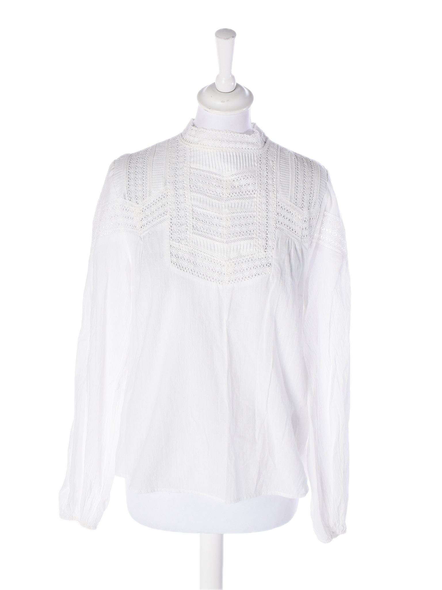 Bomulds Bluse S / Hvid / Kvinde