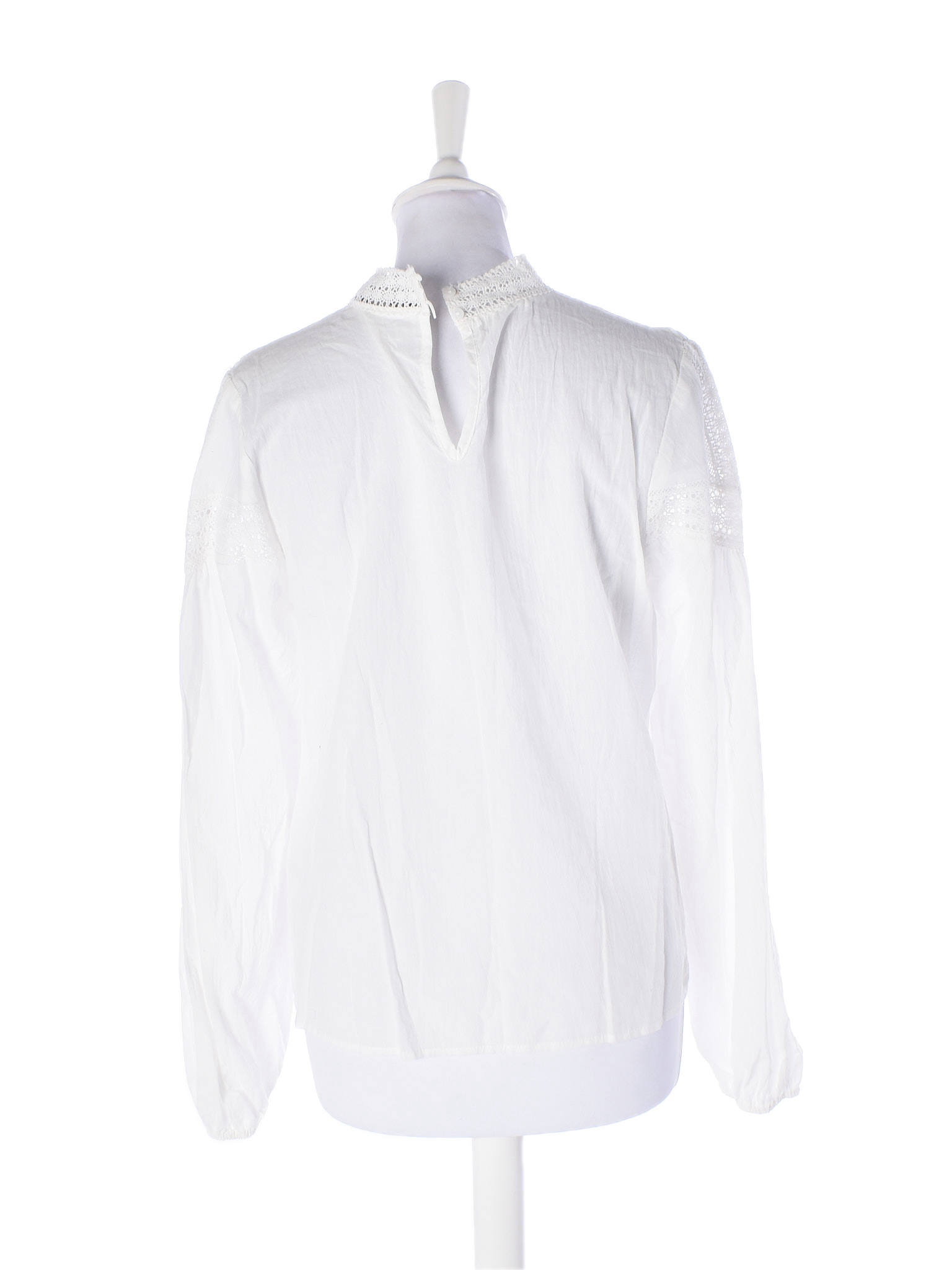Bomulds Bluse S / Hvid / Kvinde