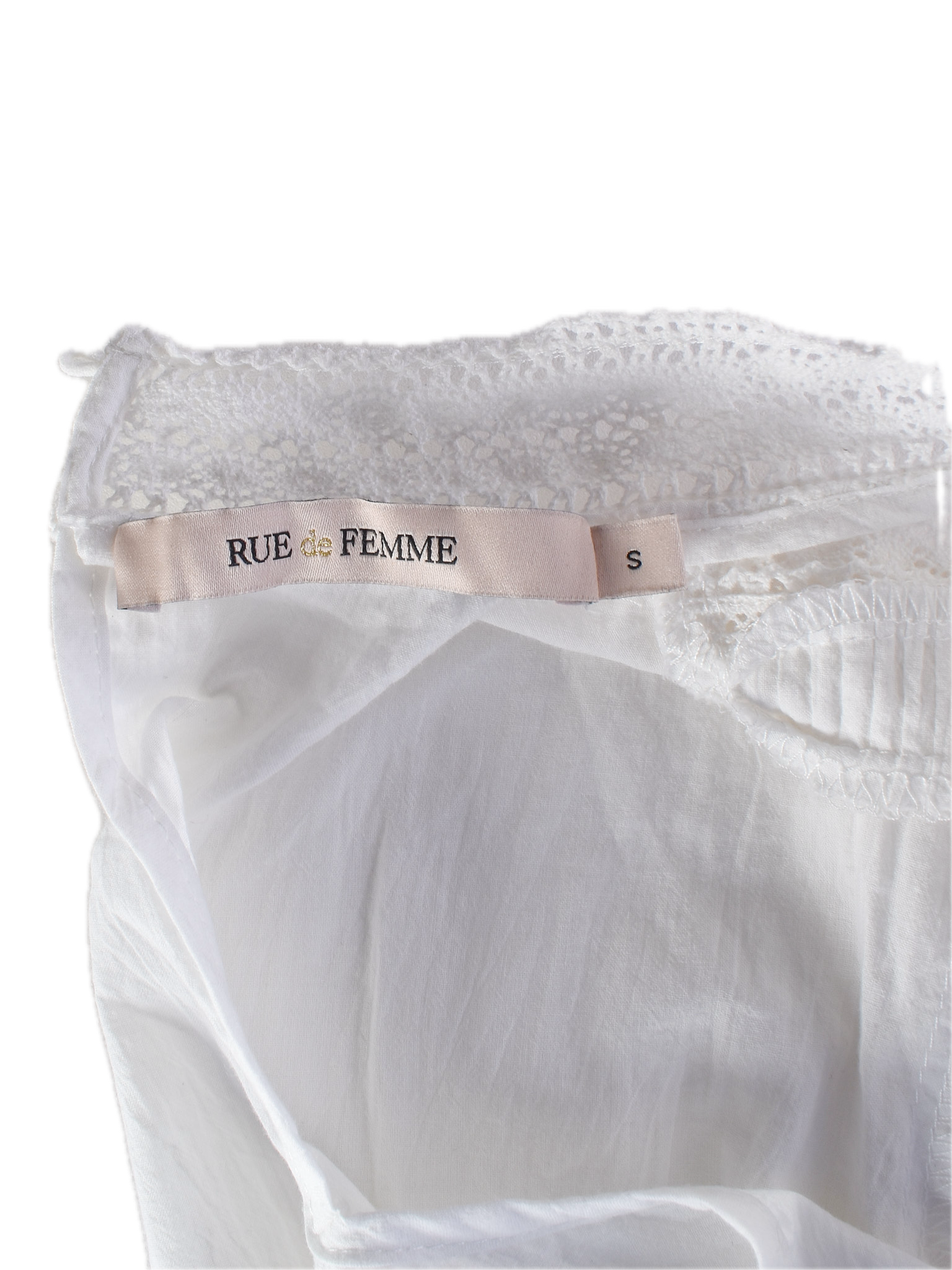 Bomulds Bluse S / Hvid / Kvinde