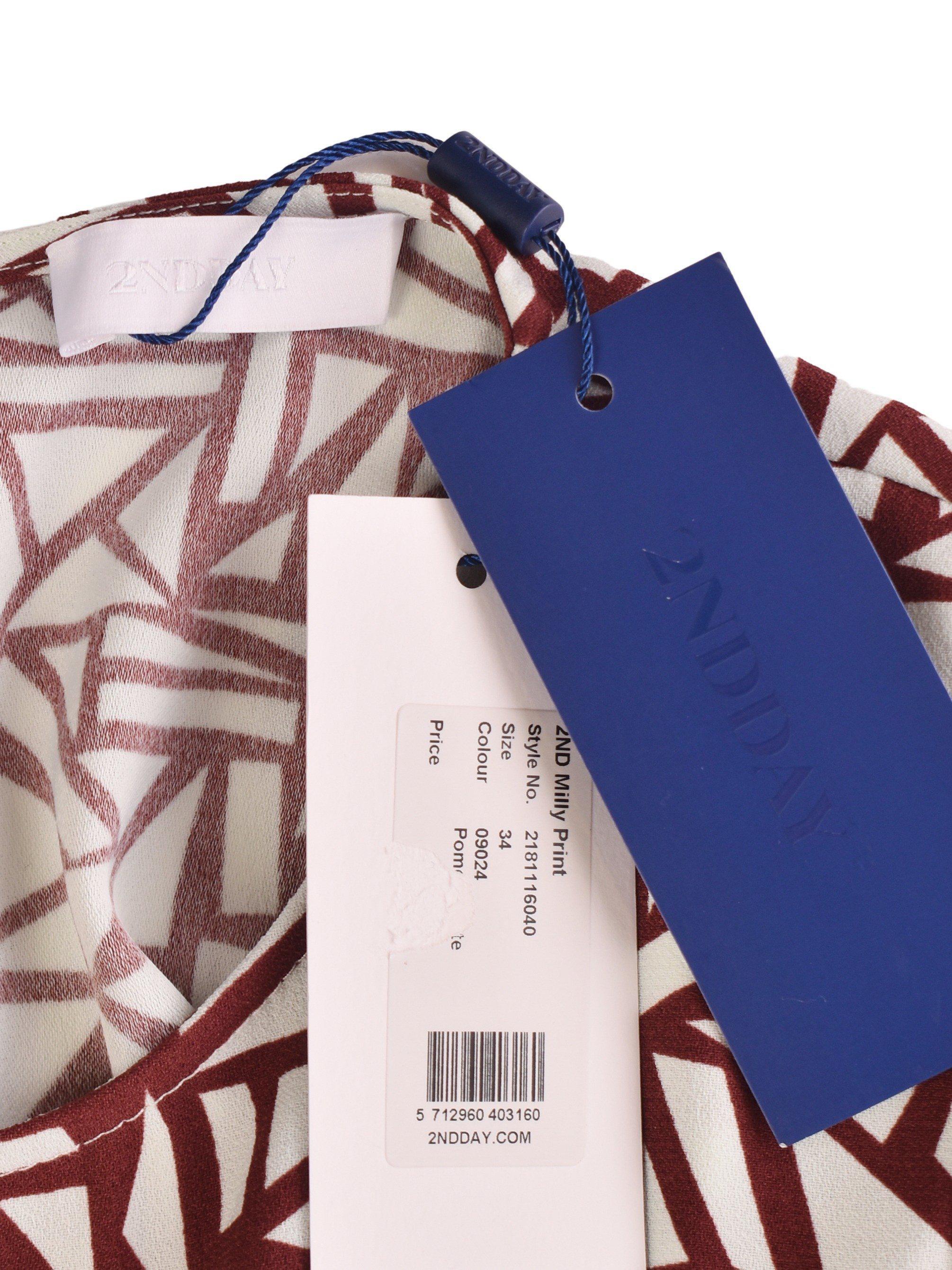 2NDDAY Bluse - 34 / Rød / Kvinde - SassyLAB Secondhand