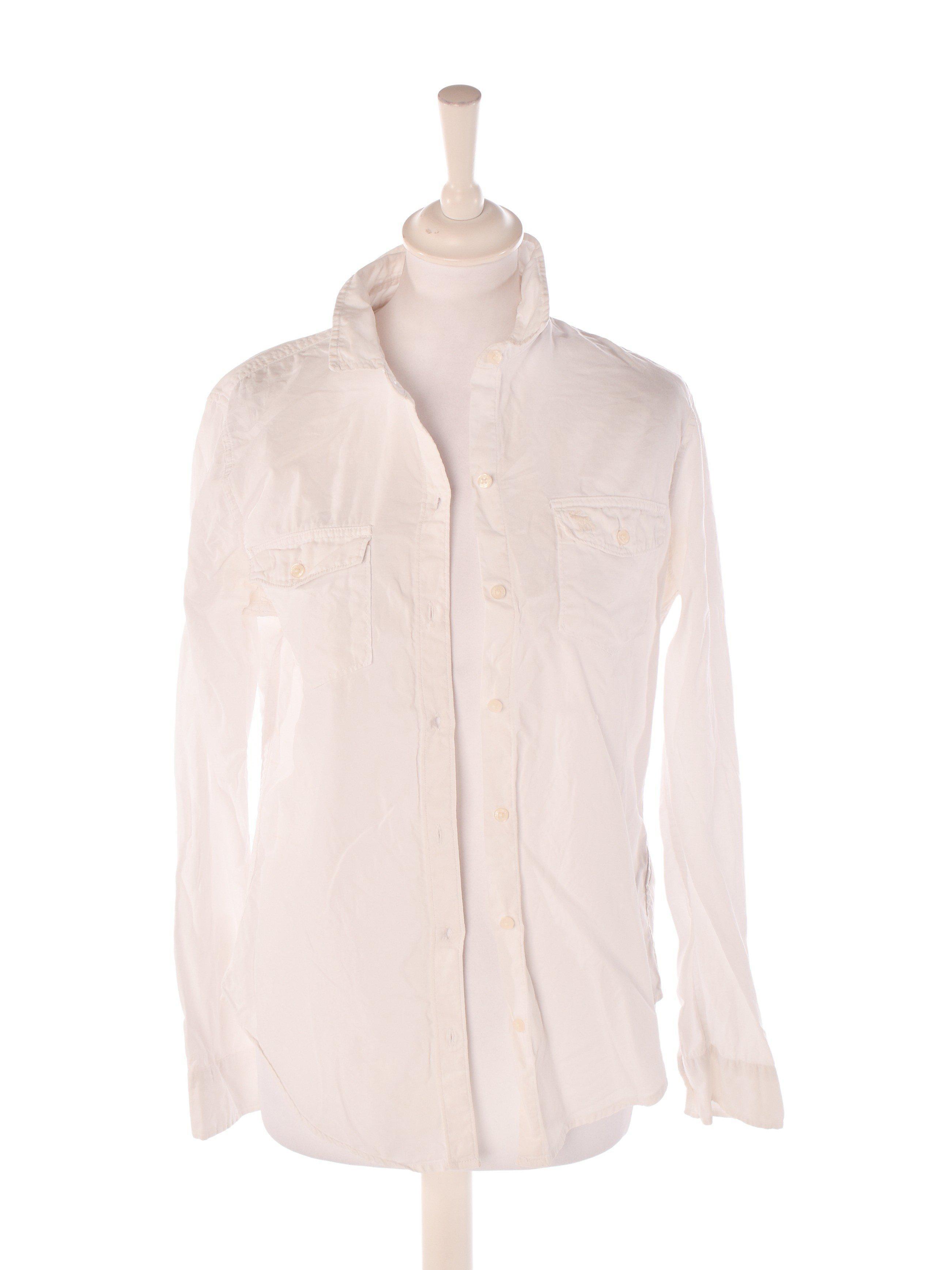 Abercrombie & Fitch Skjorte - S / Hvid / Kvinde - SassyLAB Secondhand