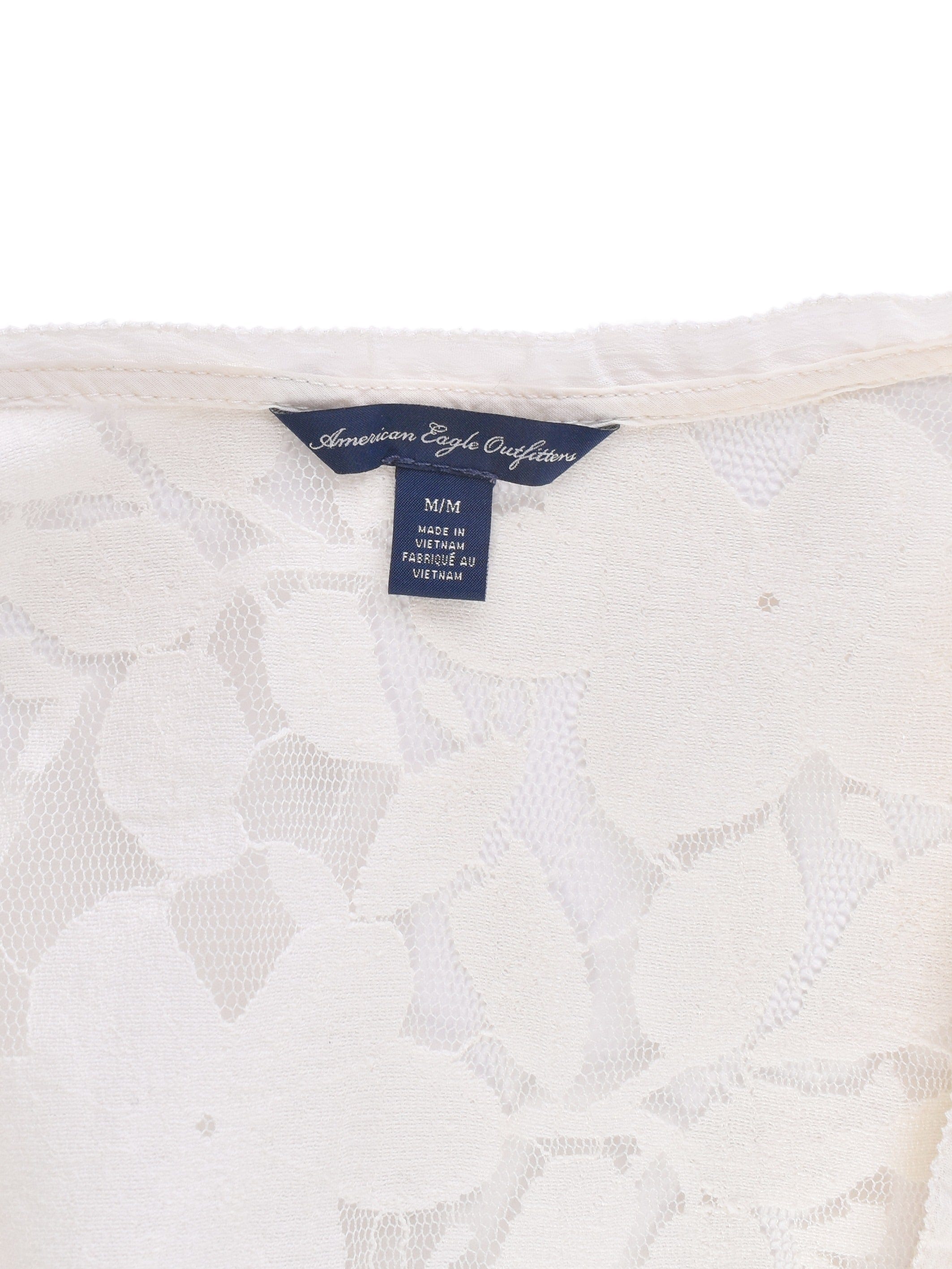 American Eagle Outfitters Bluse - M / Hvid / Kvinde - SassyLAB Secondhand