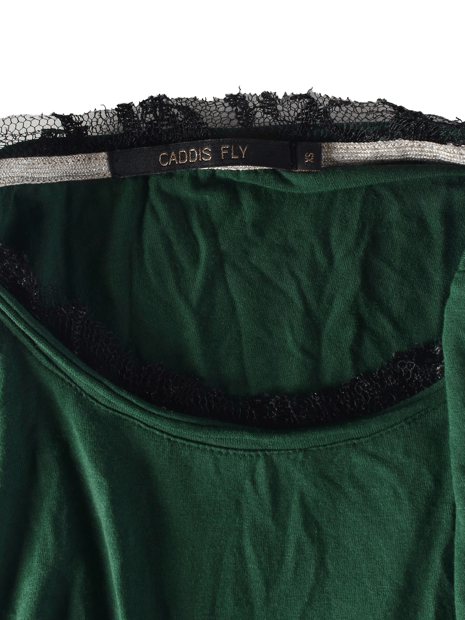 Caddis Fly T-Shirt - XS / Grøn / Kvinde - SassyLAB Secondhand