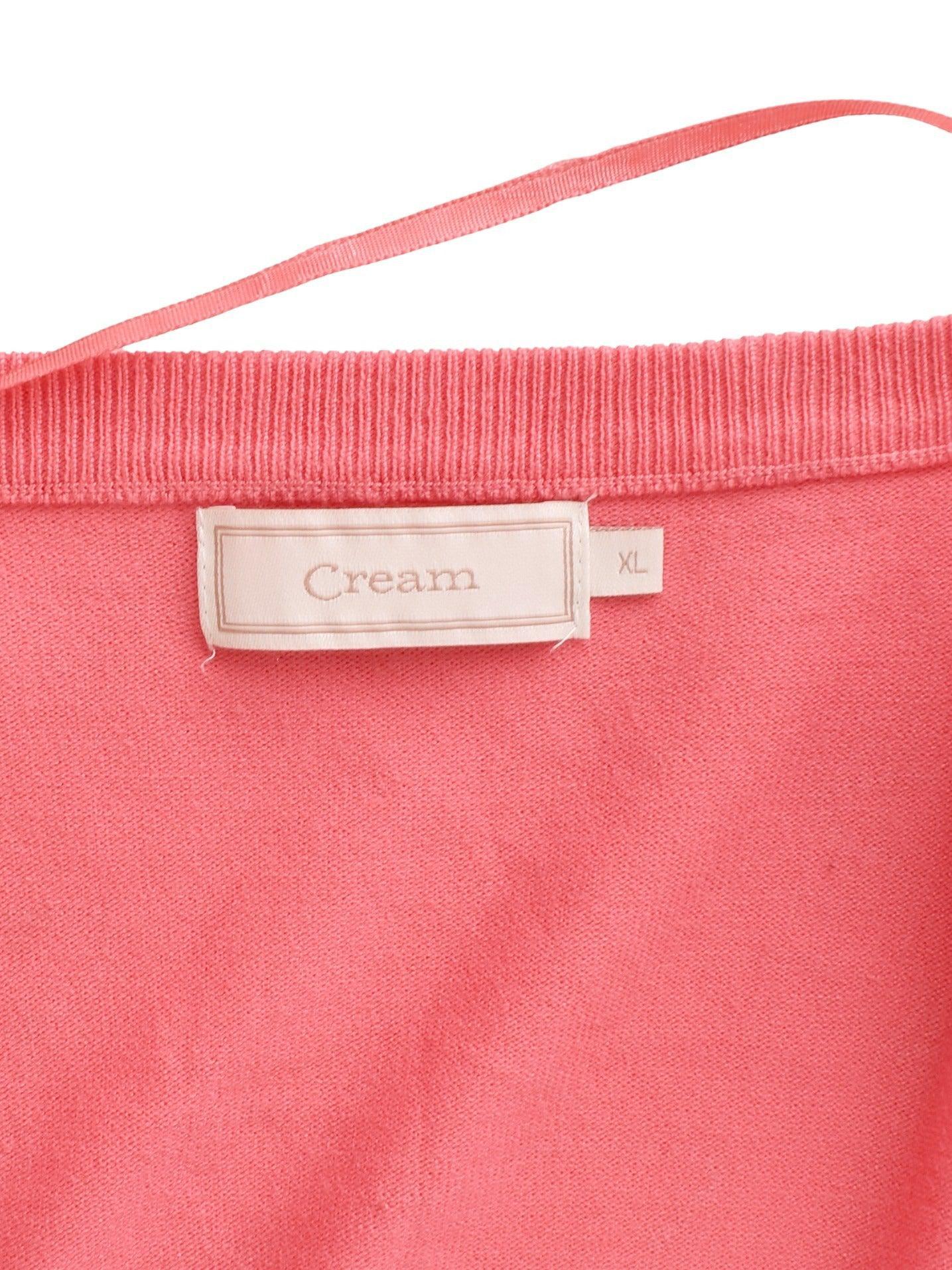 Cream Cardigan - XL / Pink / Kvinde - SassyLAB Secondhand