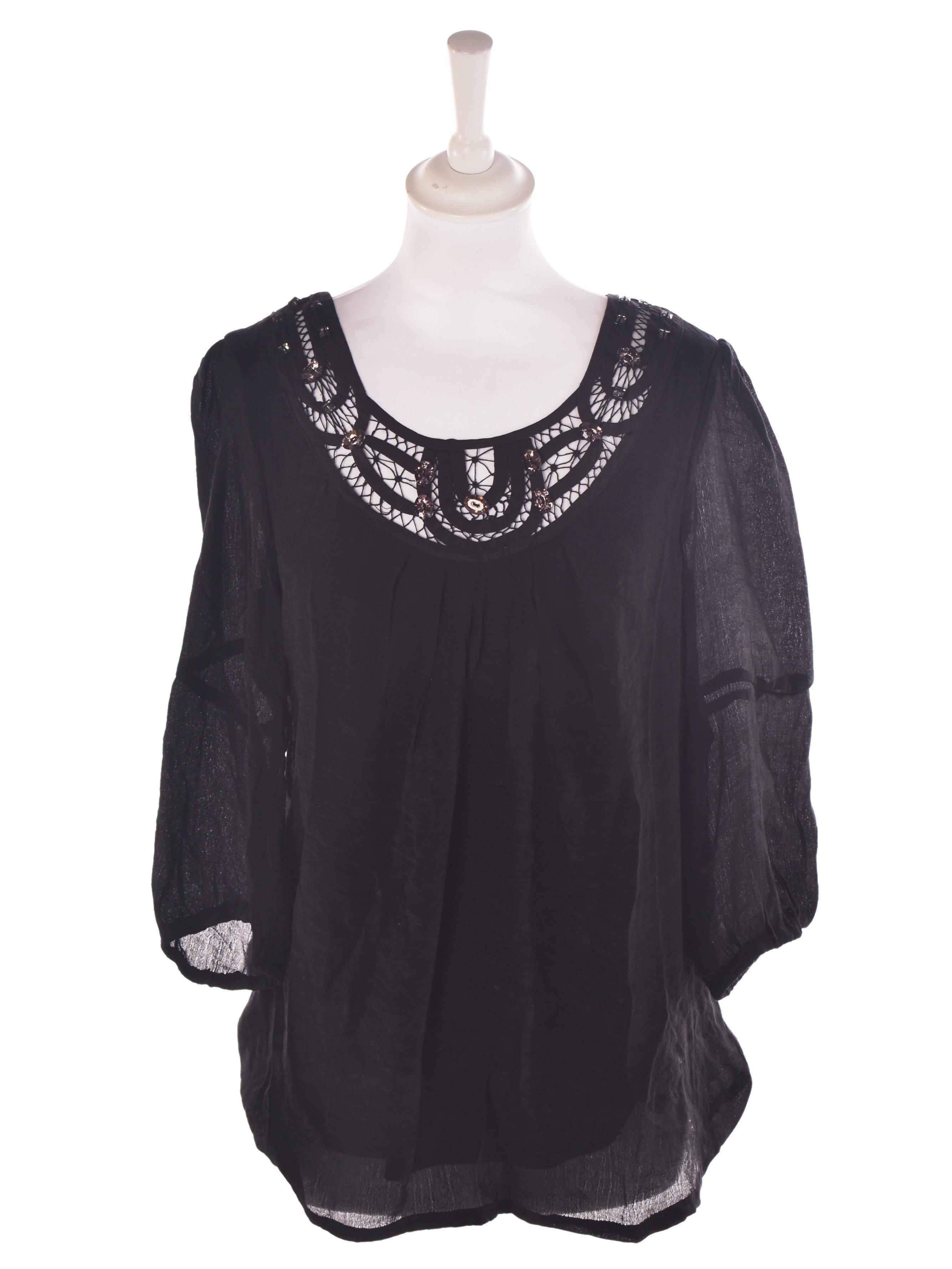 Drys Bluse - S / Sort / Kvinde - SassyLAB Secondhand