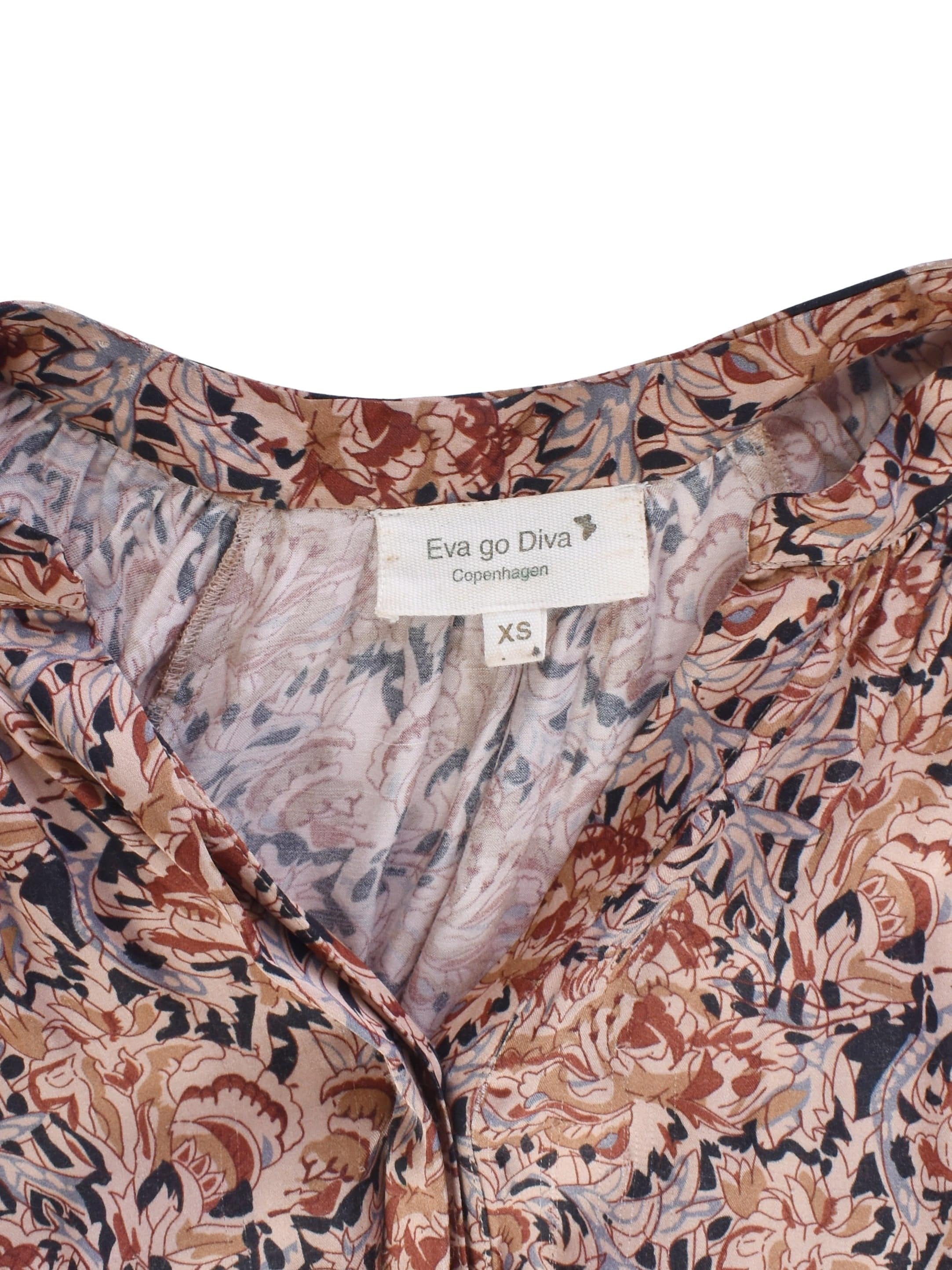 Eva Go Diva Bluse - XS / Multifarvet / Kvinde - SassyLAB Secondhand