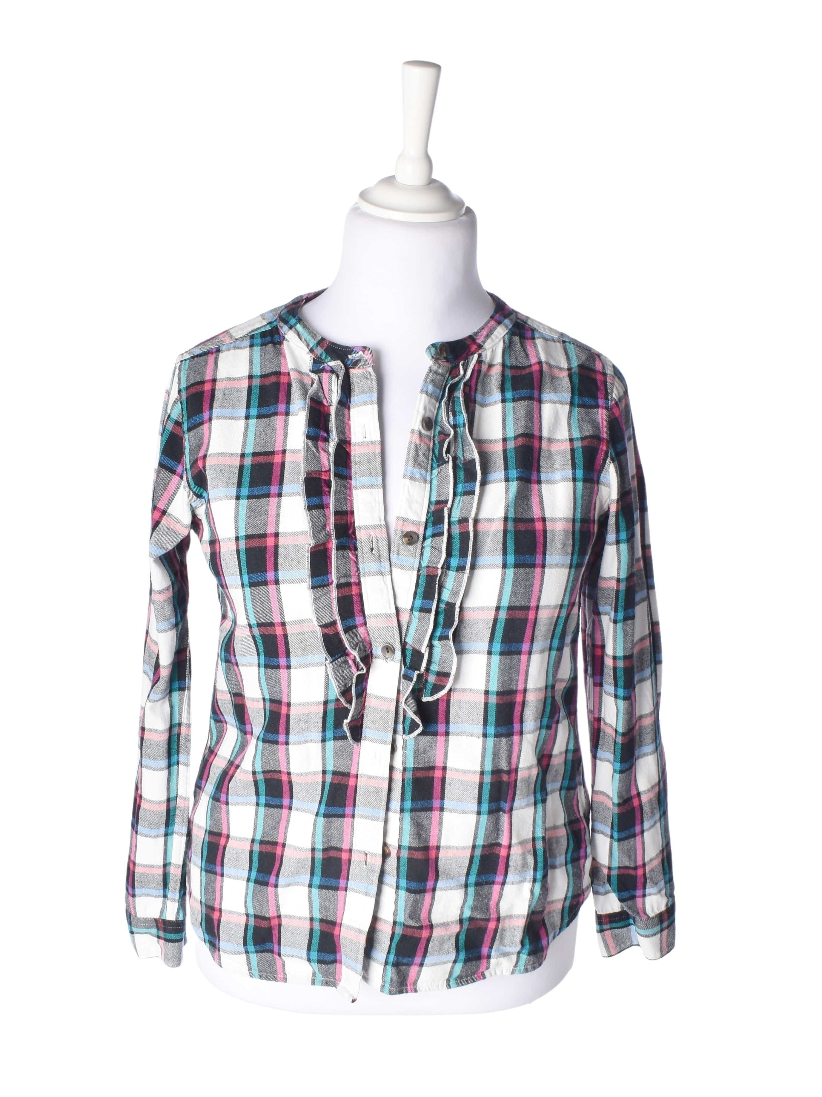 Flammed Skjorte - XL / Hvid / Kvinde - SassyLAB Secondhand