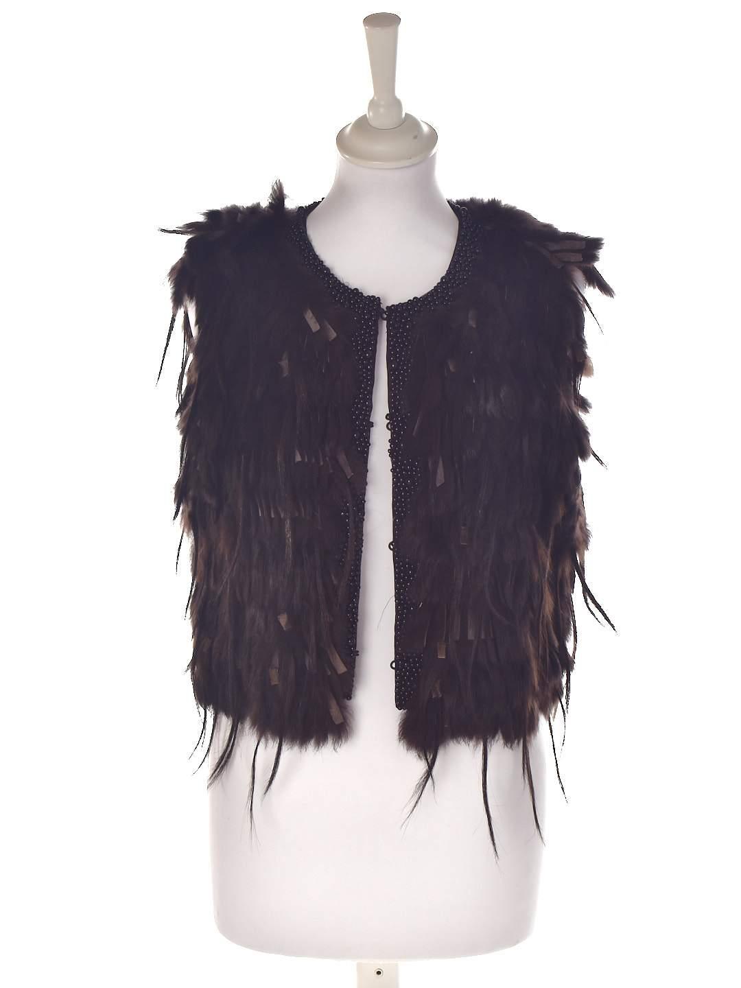 Fur Vision Vest - 36 / Brun / Kvinde - SassyLAB Secondhand