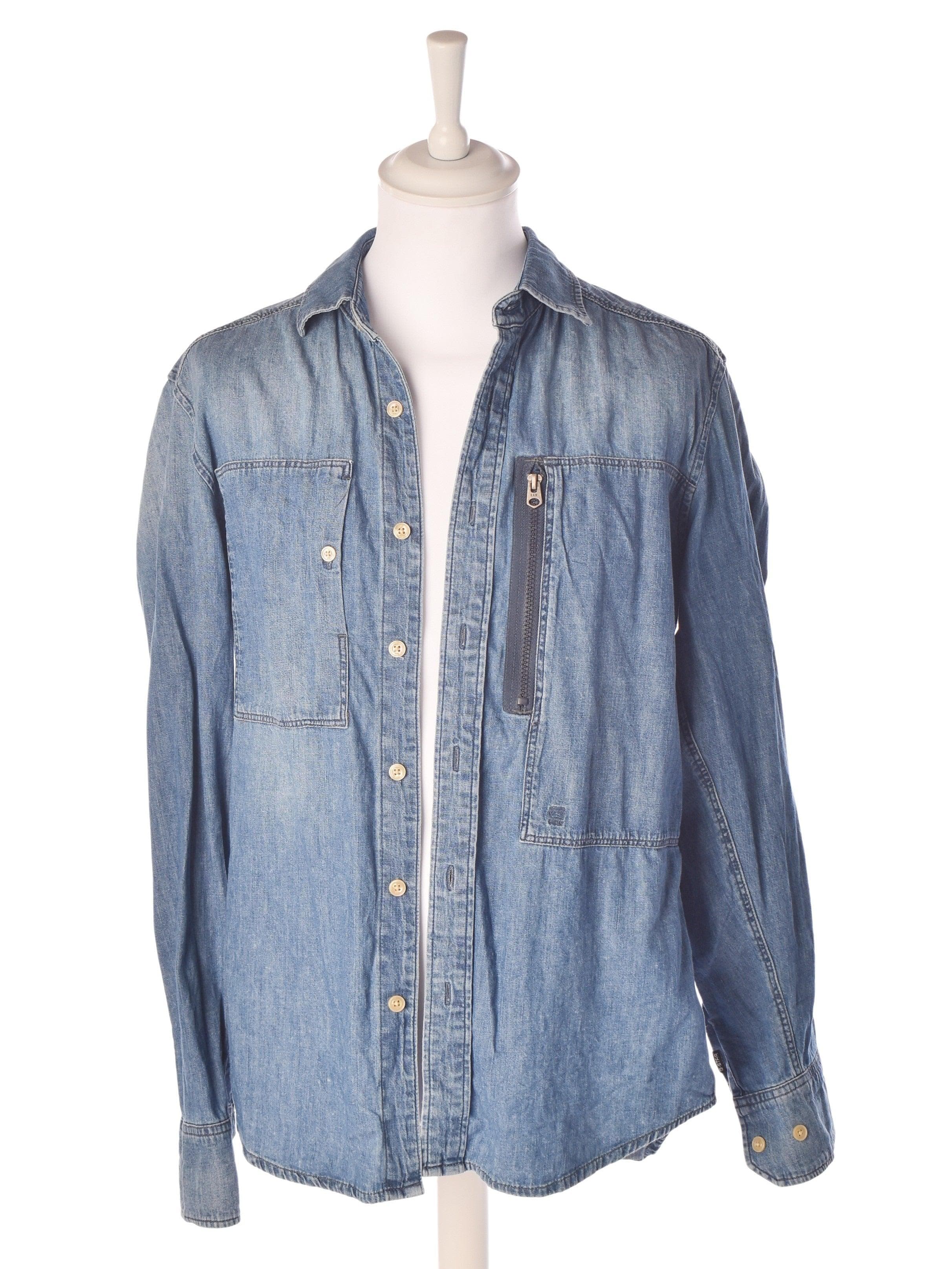 G-Star Raw Skjorte - L / Blå / Mand - SassyLAB Secondhand
