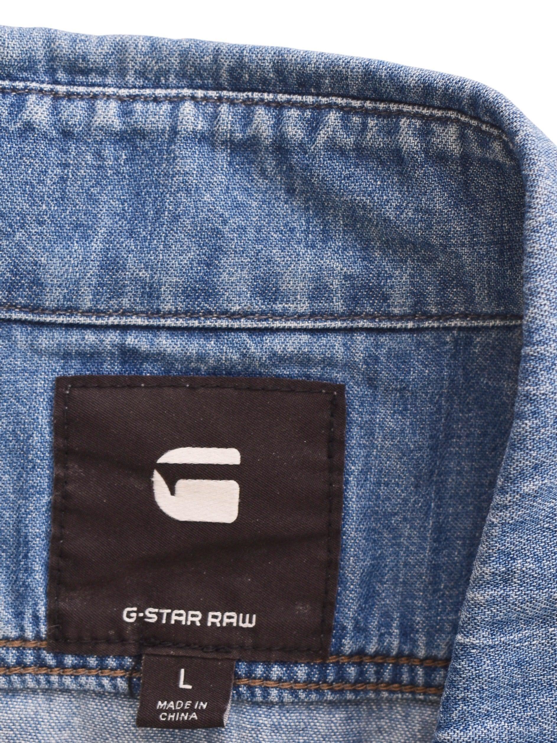 G-Star Raw Skjorte - L / Blå / Mand - SassyLAB Secondhand