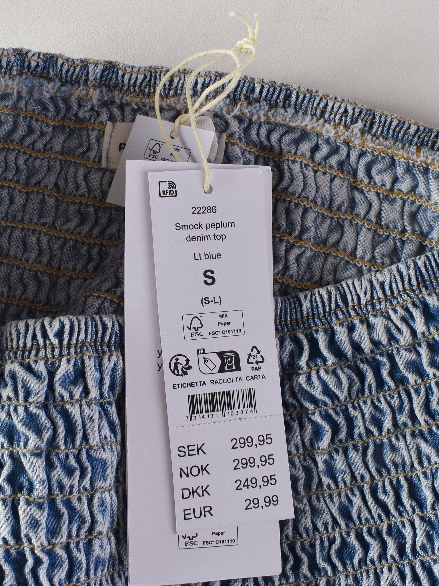 Gina Tricot Top - S / Blå / Kvinde - SassyLAB Secondhand