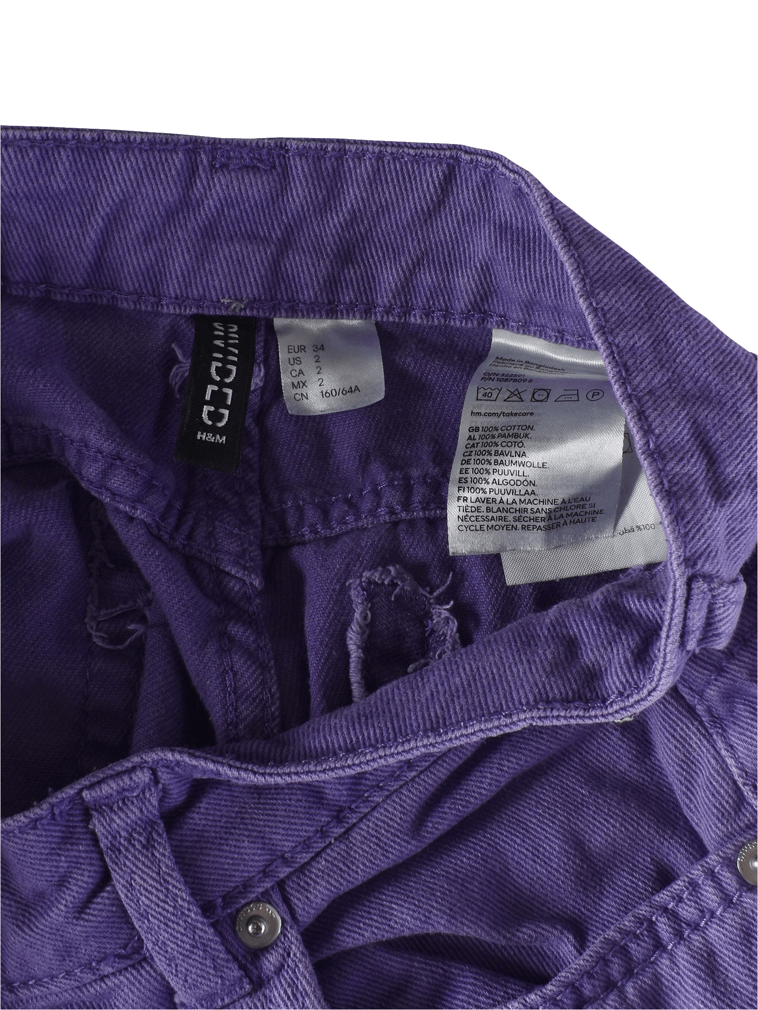 H&M Divided Bukser - 34 / Lilla / Kvinde - SassyLAB Secondhand