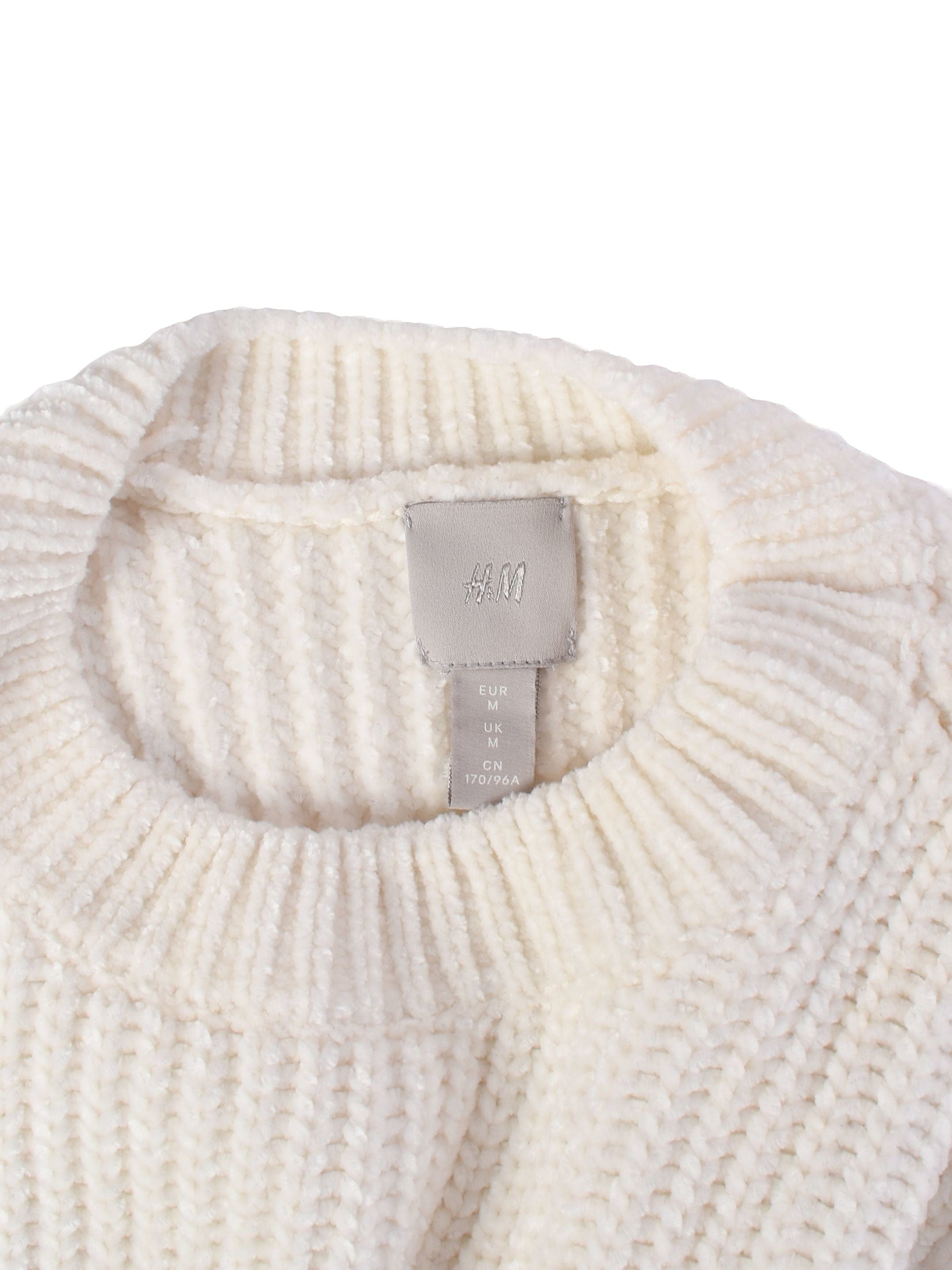 H&M Strik - M / Hvid / Kvinde - SassyLAB Secondhand