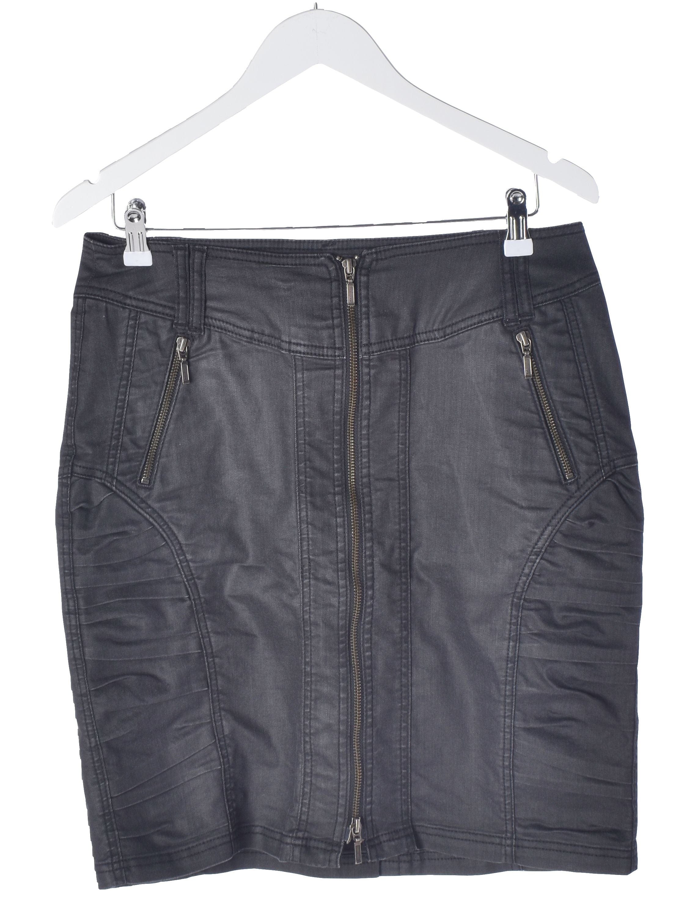 In Front Nederdel - L / Sort / Kvinde - SassyLAB Secondhand