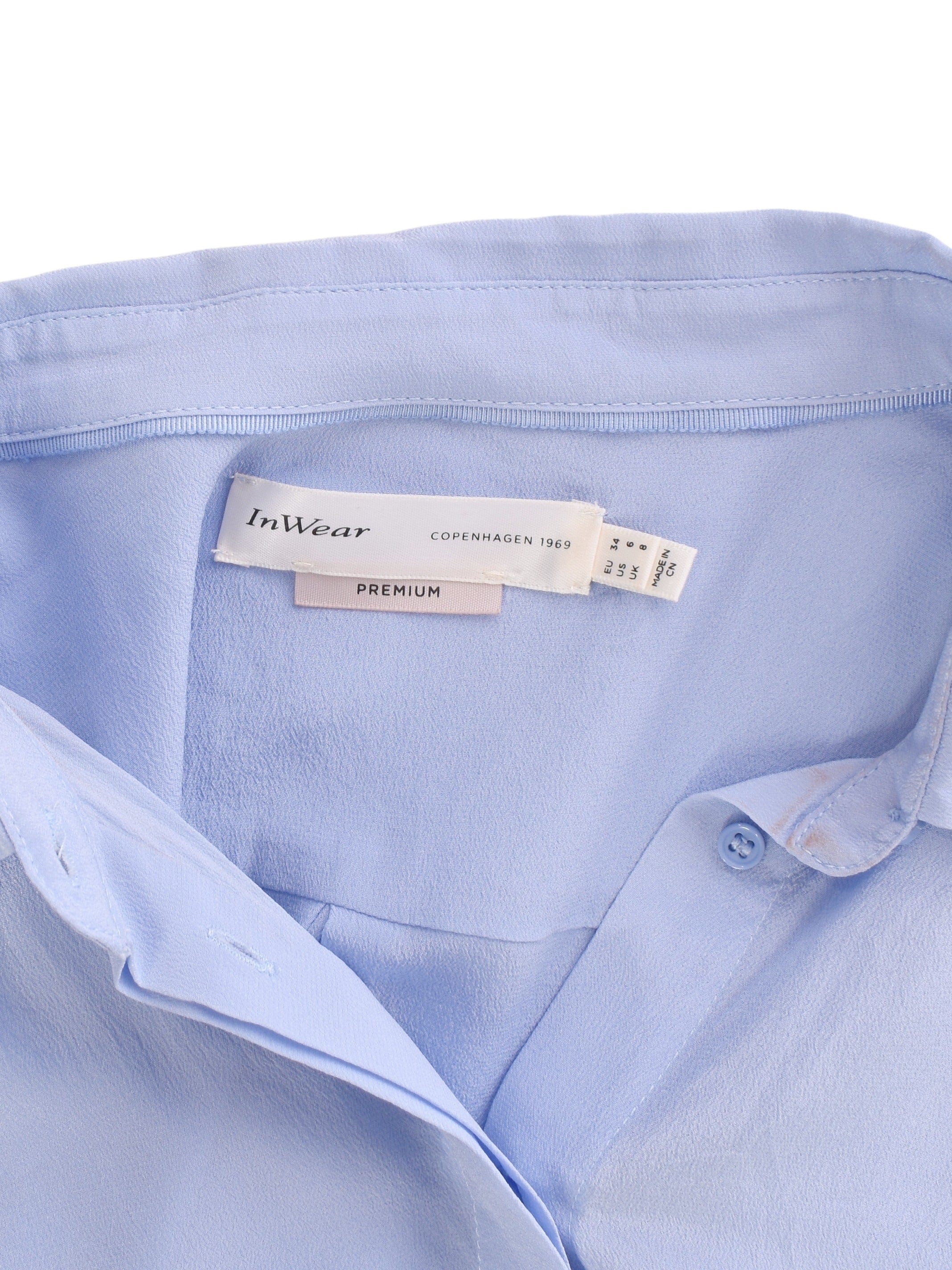 InWear Skjorte - 34 / Blå / Kvinde - SassyLAB Secondhand
