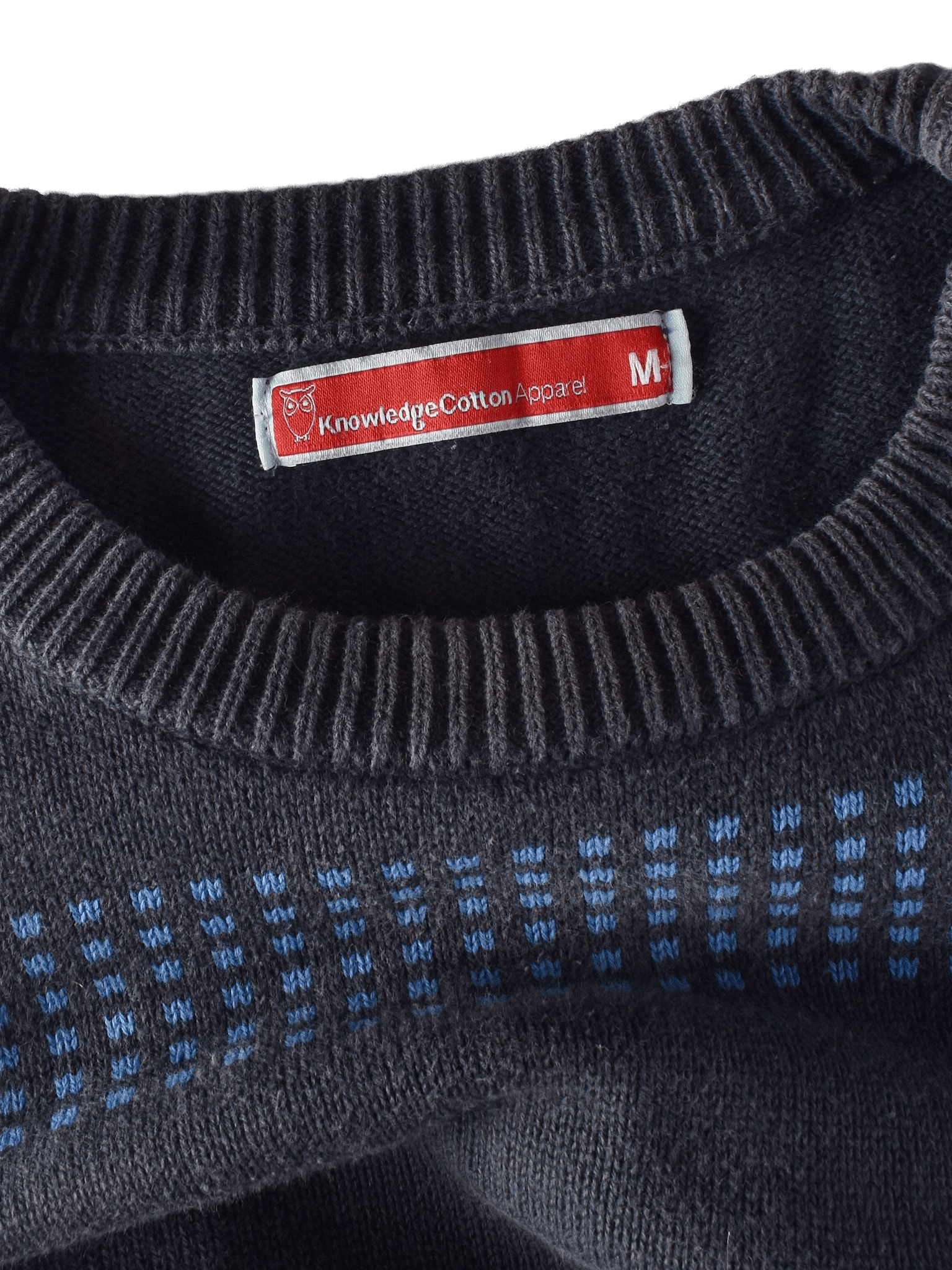 Knowledge Cotton Apparel Sweater - M / Blå / Mand - SassyLAB Secondhand