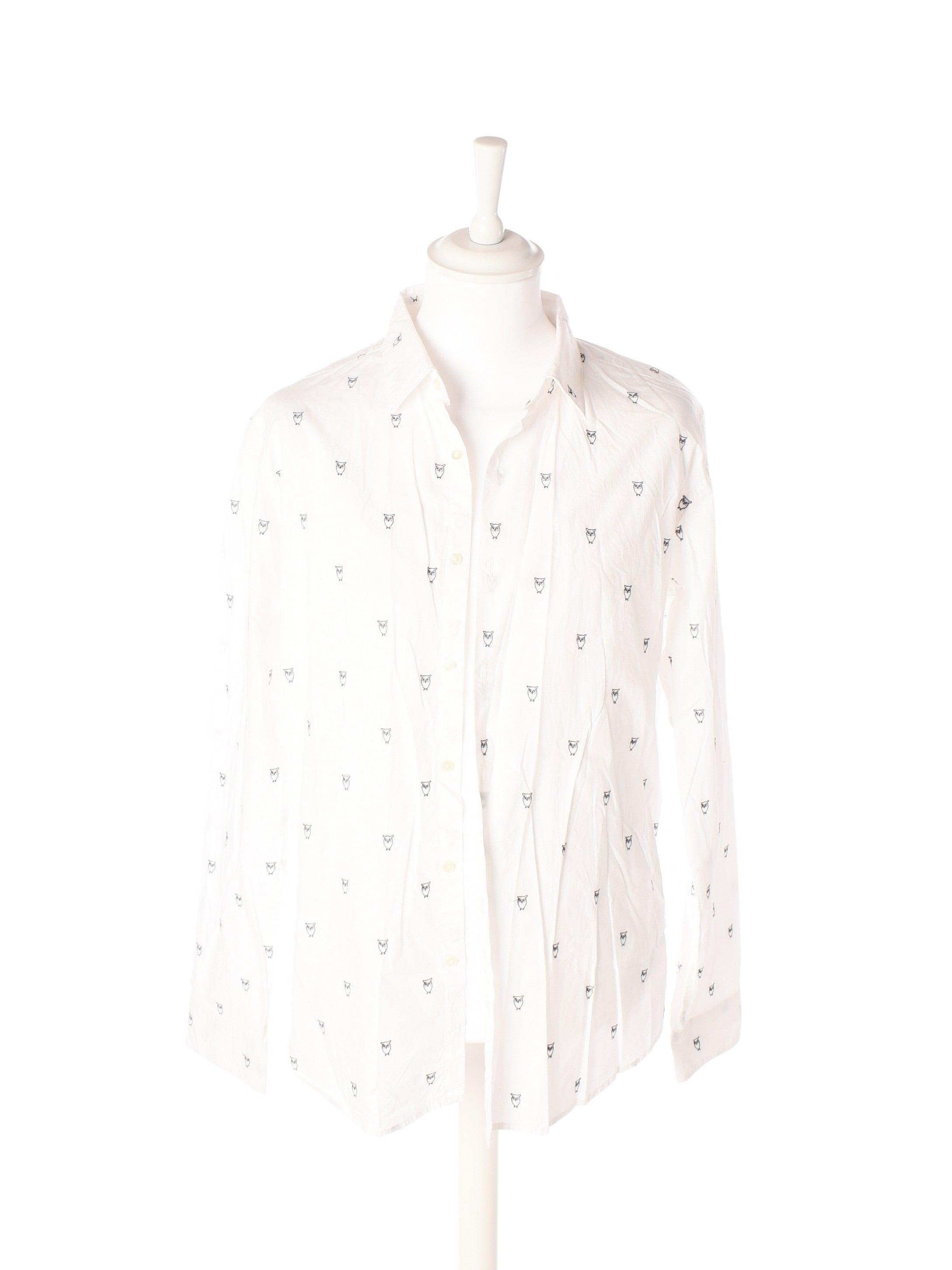 KnowledgeCotton Apparel Skjorte - XL / Hvid / Mand - SassyLAB Secondhand