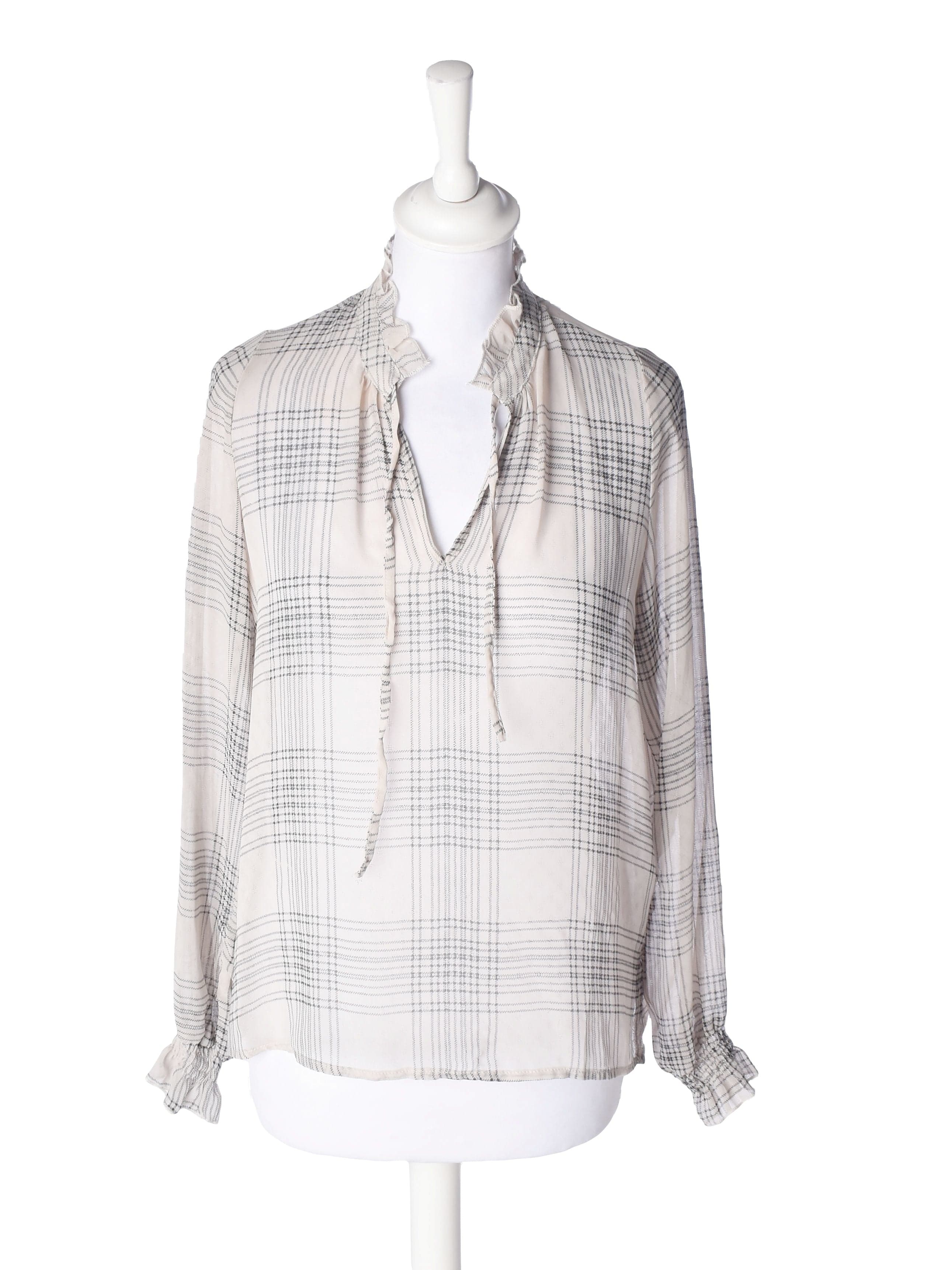Neo Noir Bluse - XS / Beige / Kvinde - SassyLAB Secondhand