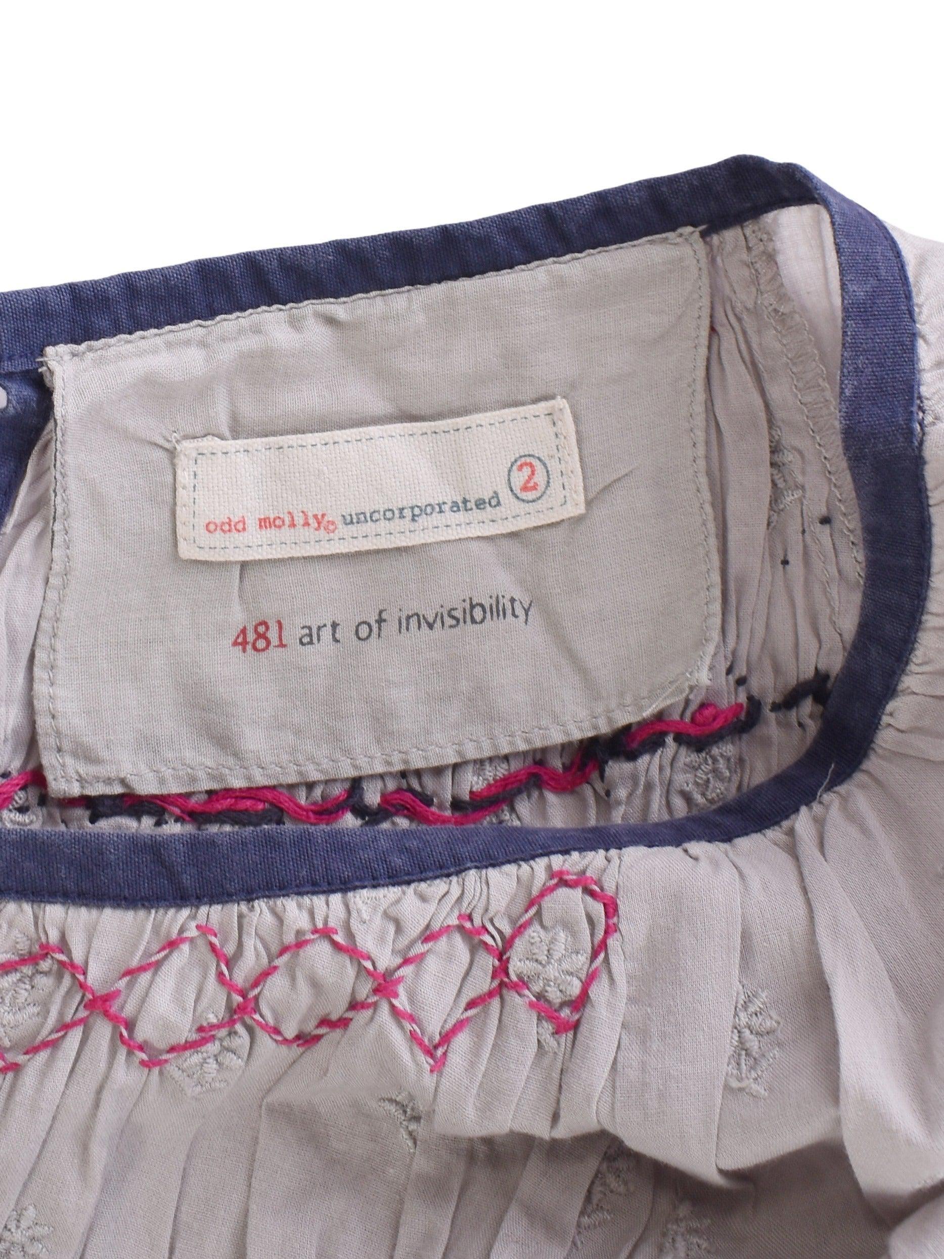 Odd Molly Bluse - XS / Grå / Kvinde - SassyLAB Secondhand