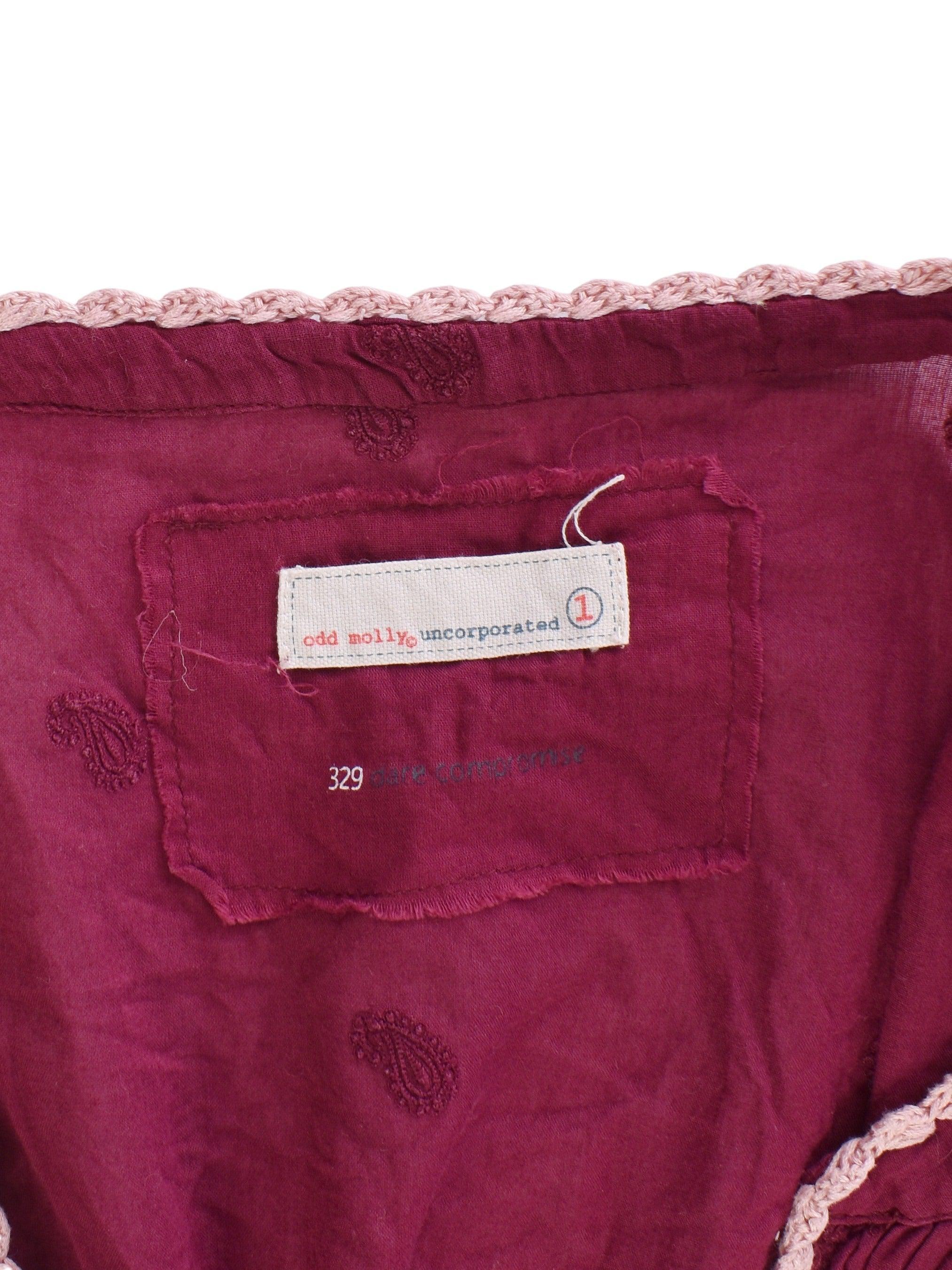 Odd Molly Bluse - XS / Lilla / Kvinde - SassyLAB Secondhand