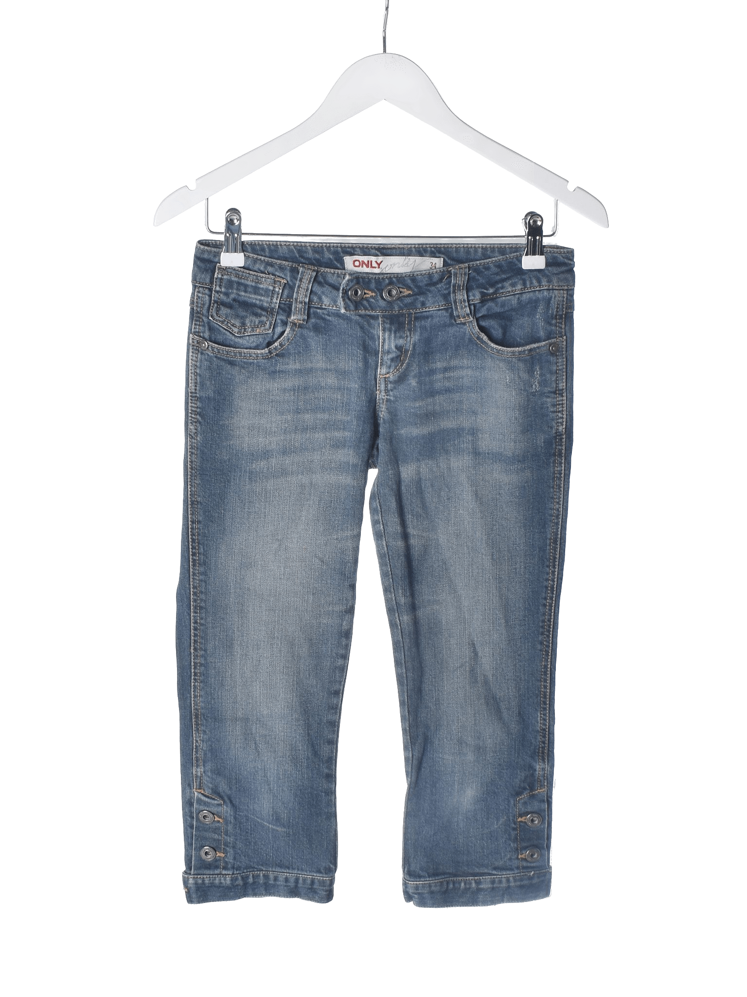 ONLY 3/4 Bukser - 34 / Blå / Kvinde - SassyLAB Secondhand