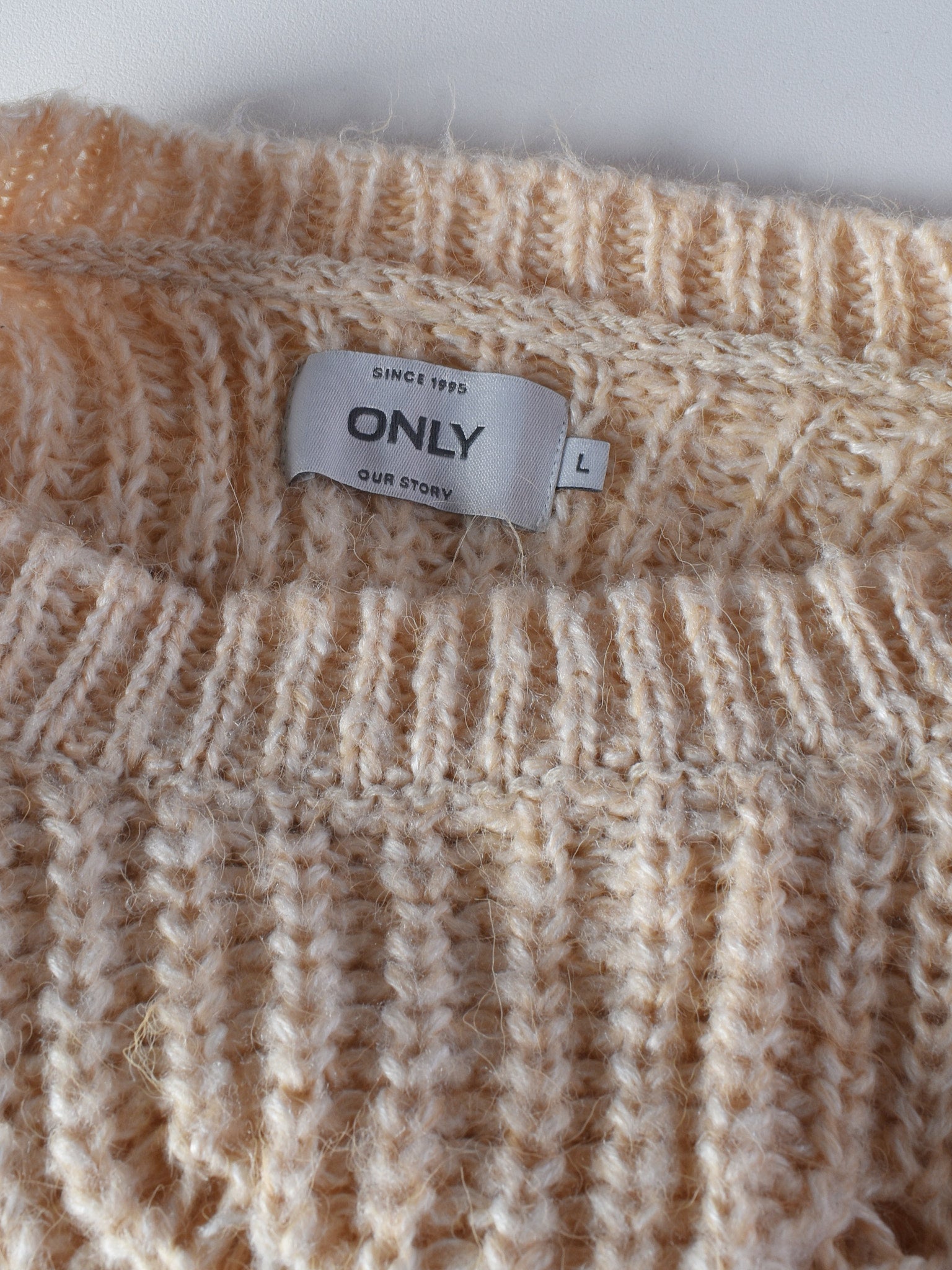 Only Strik - L / Beige / Kvinde - SassyLAB Secondhand