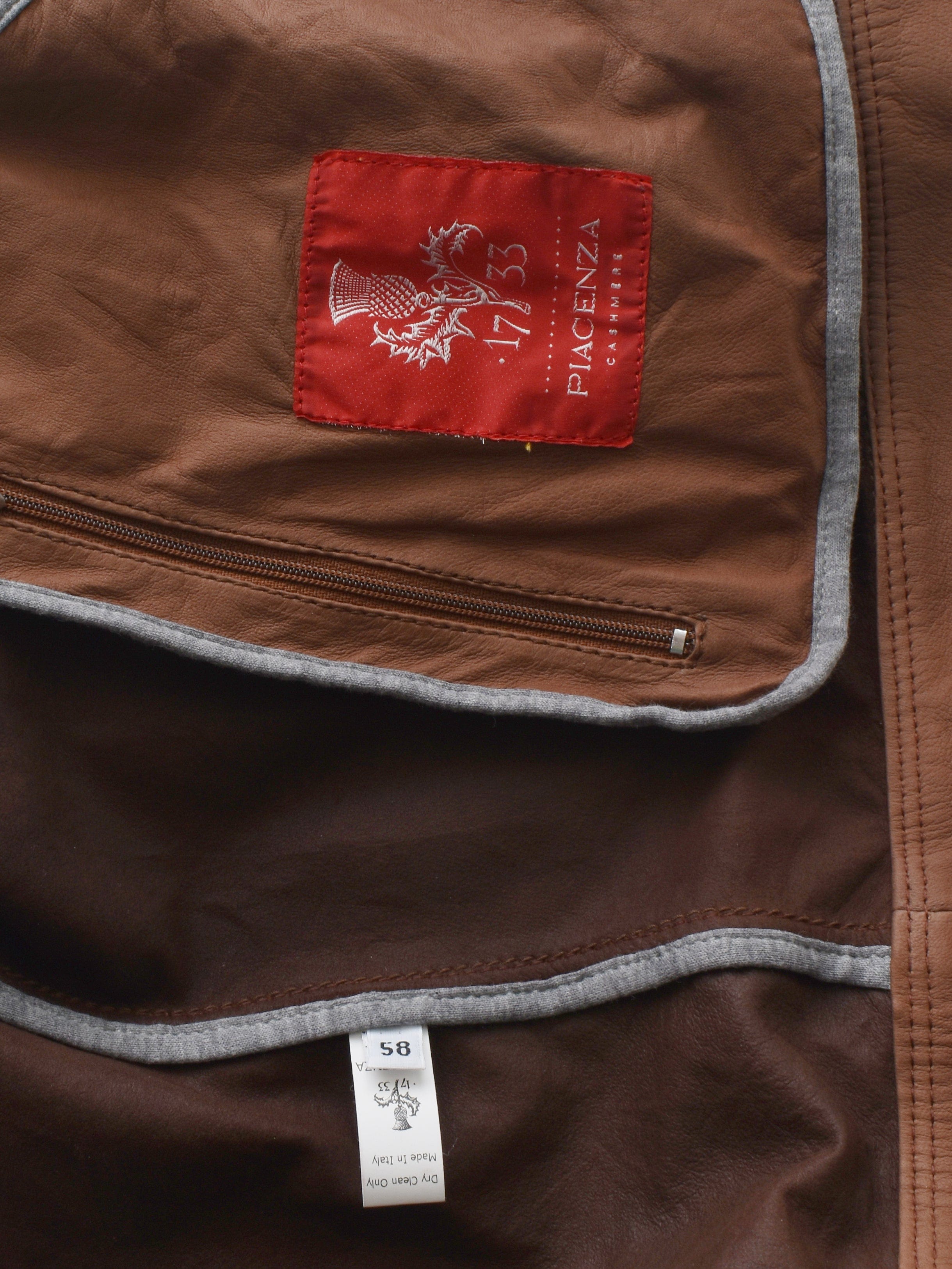 Piacenza Cashmere Jakke - 58 / Brun / Mand - SassyLAB Secondhand