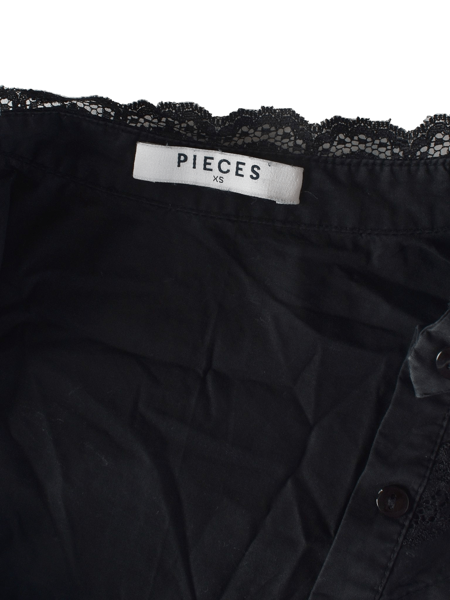 Pieces Skjortekjole - XS / Sort / Kvinde - SassyLAB Secondhand
