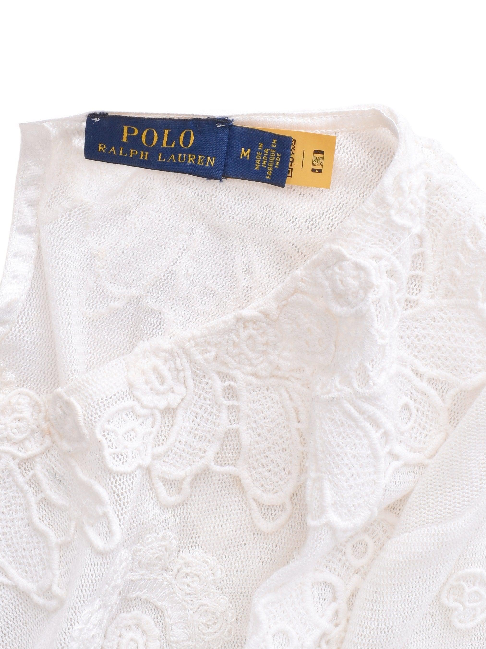 Polo Ralph Lauren Bluse - M / Hvid / Kvinde - SassyLAB Secondhand