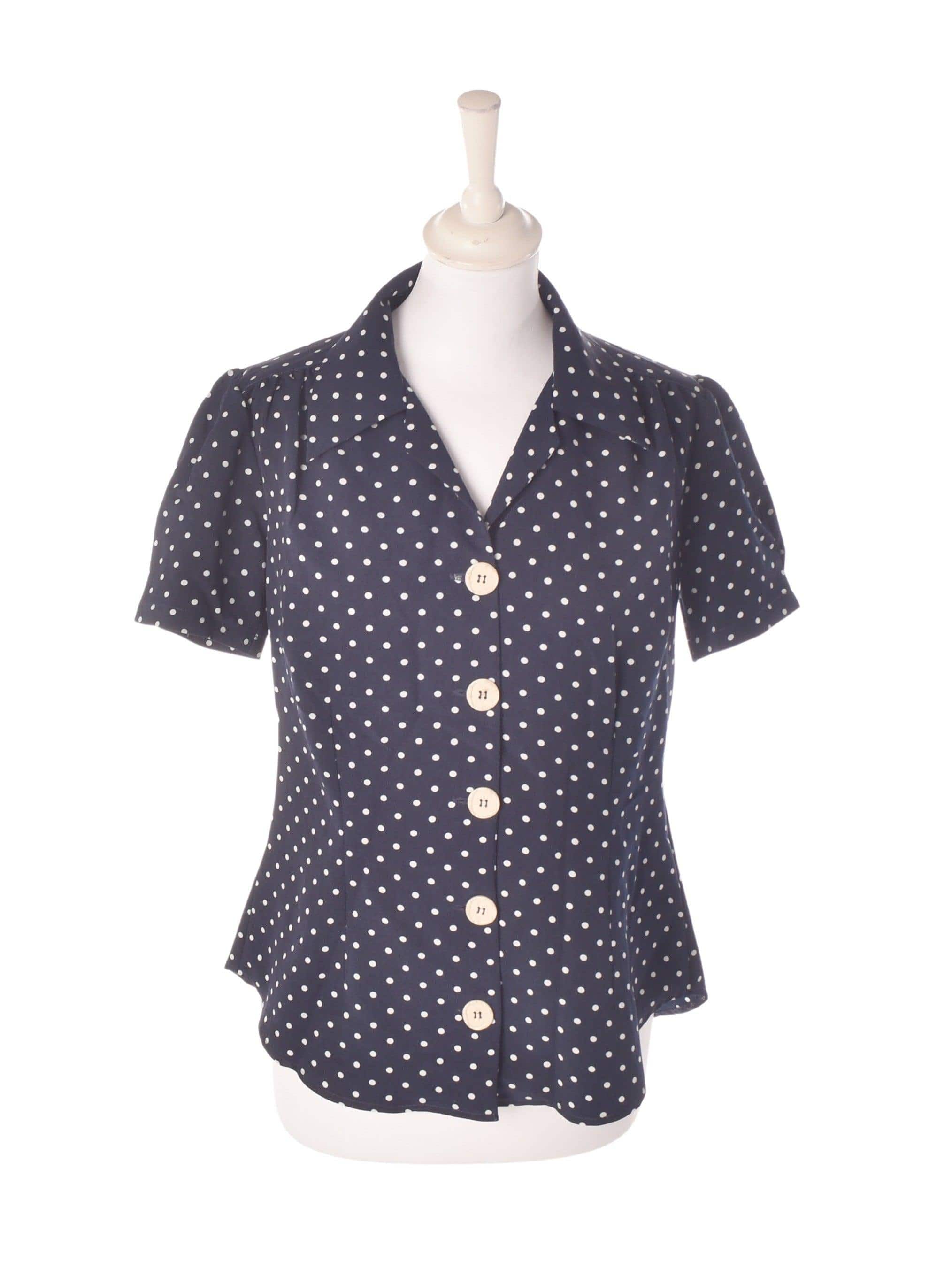 Pretty Retro Skjorte - XS / Blå / Kvinde - SassyLAB Secondhand