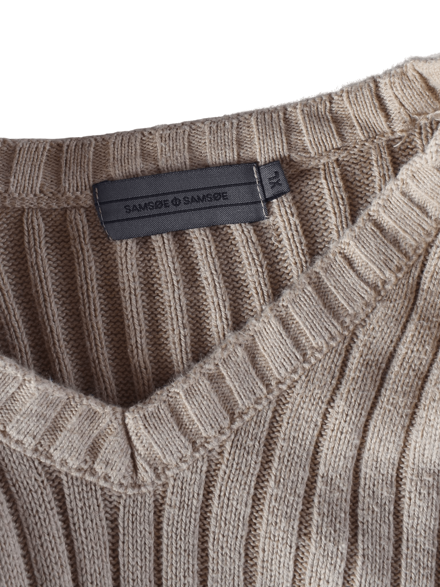 Samsøe Samsøe Strikvest - XL / Beige / Mand - SassyLAB Secondhand