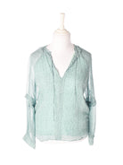 Second Female Bluse - M / Blå / Kvinde - SassyLAB Secondhand