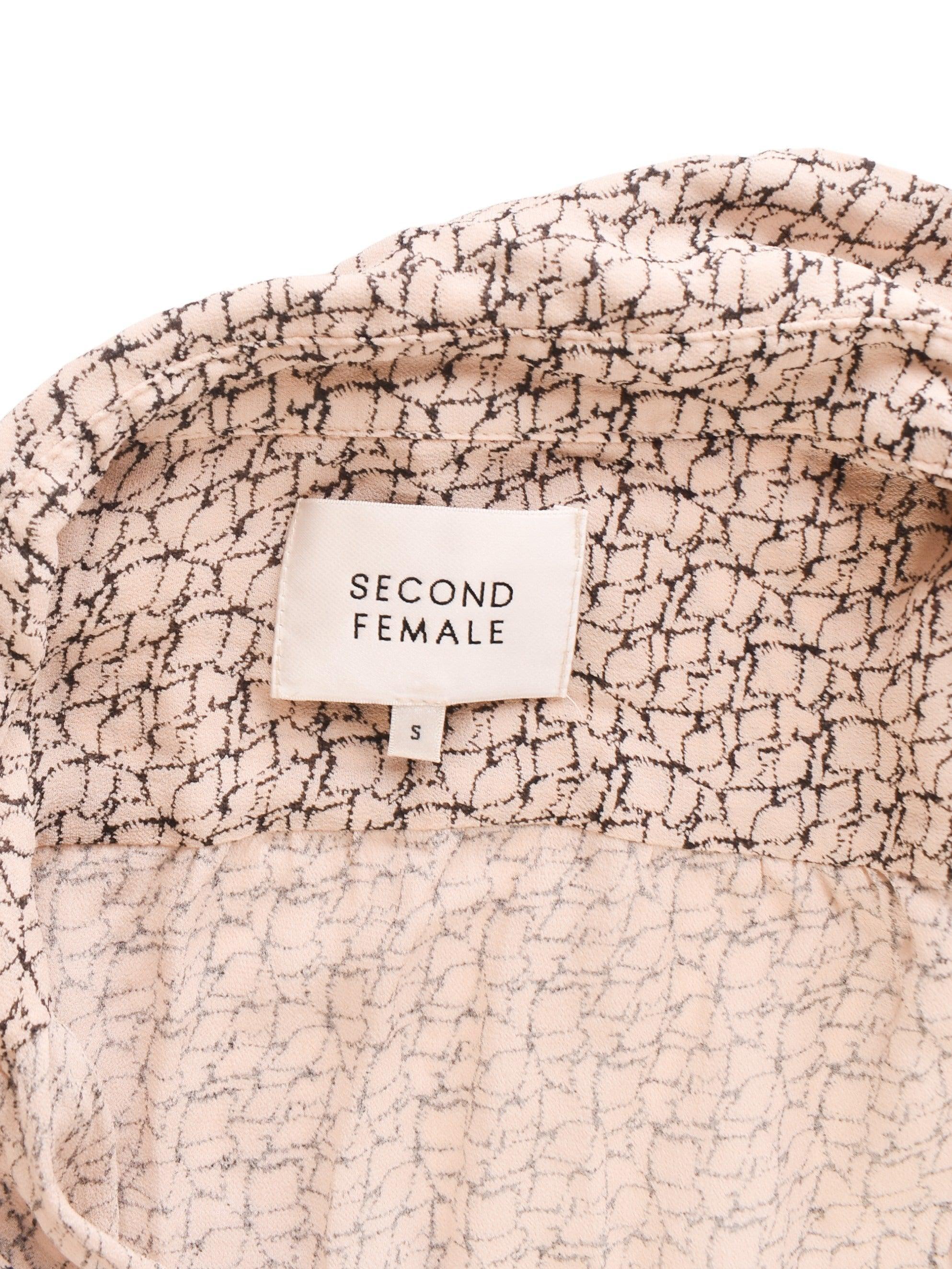 Second Female Skjorte - S / Beige / Kvinde - SassyLAB Secondhand