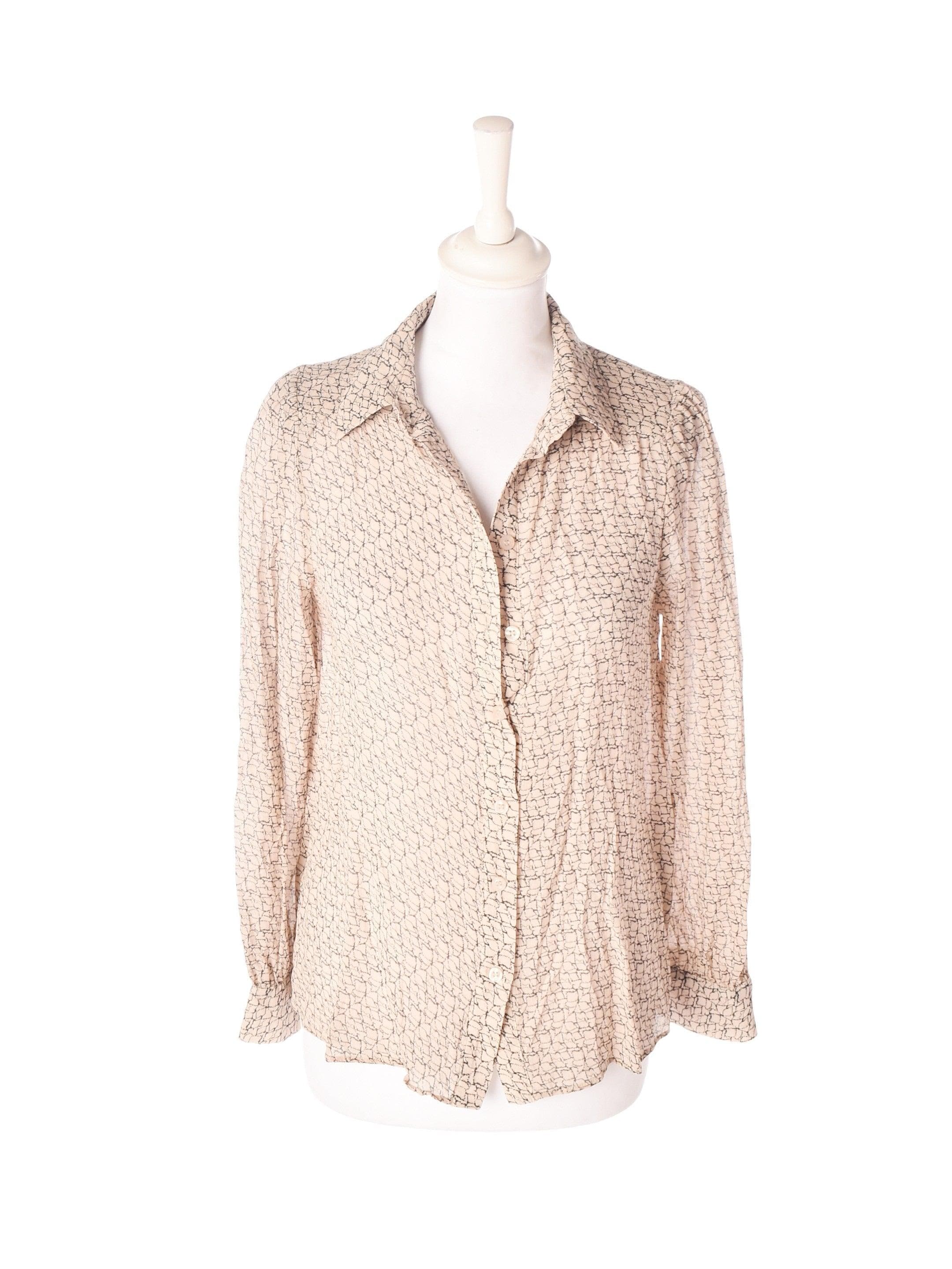 Second Female Skjorte - S / Beige / Kvinde - SassyLAB Secondhand