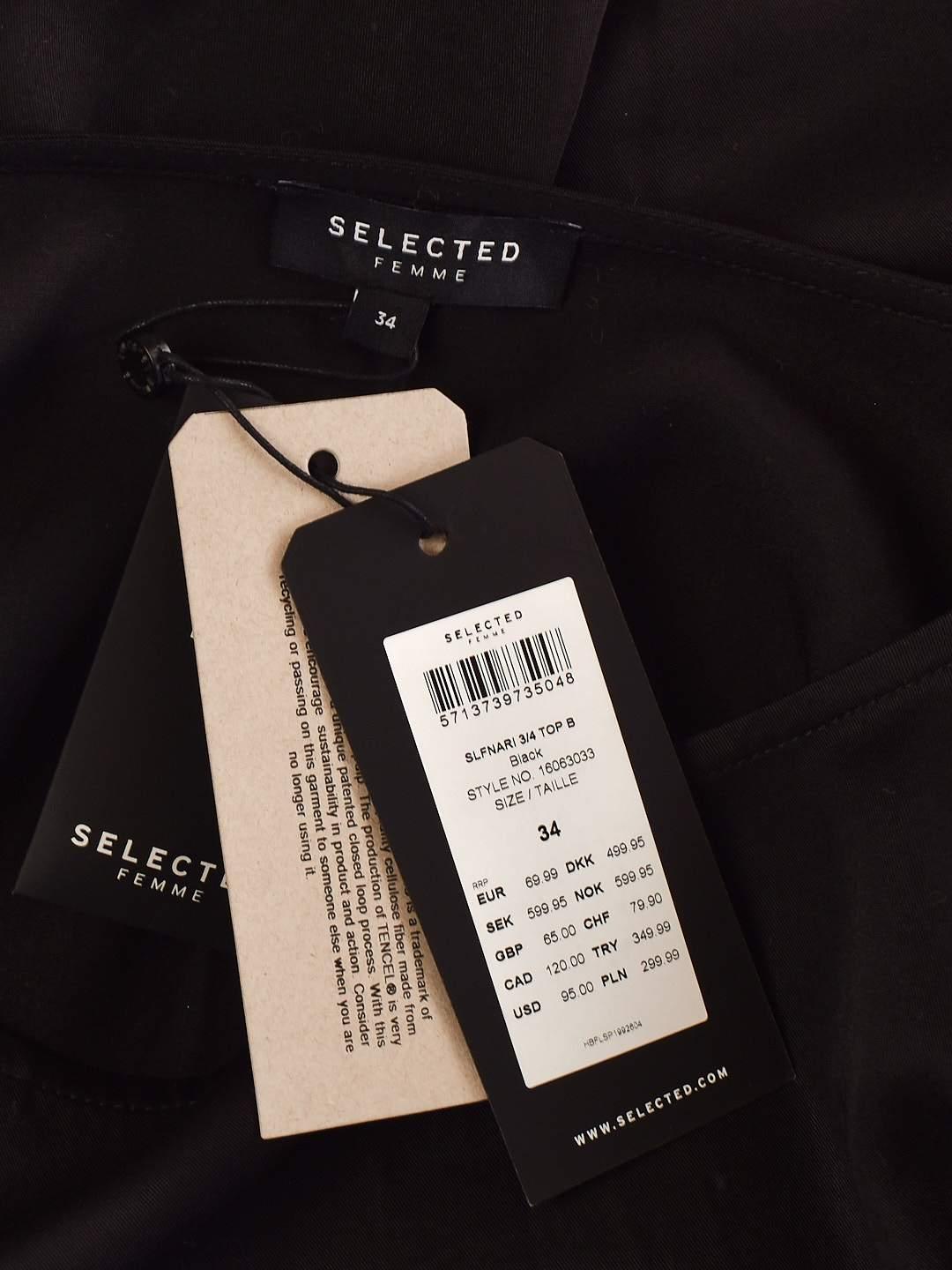 Selected Femme Bluse - 34 / Sort / Kvinde - SassyLAB Secondhand