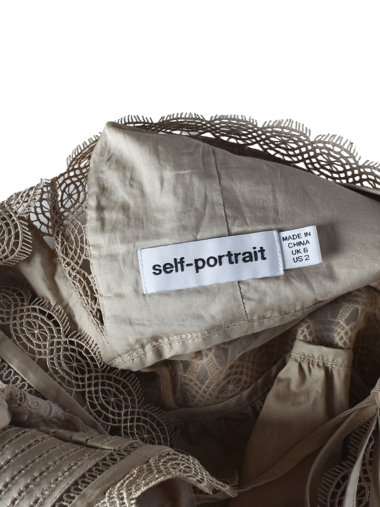 Self Portrait Kjole - S / Beige / Kvinde - SassyLAB Secondhand