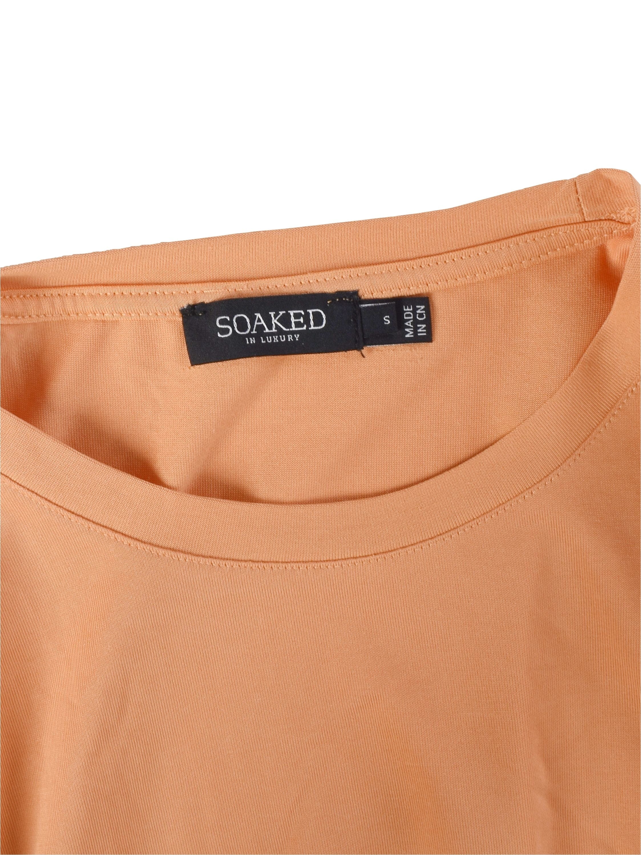 Soaked in Luxury T-Shirt - S / Orange / Kvinde - SassyLAB Secondhand