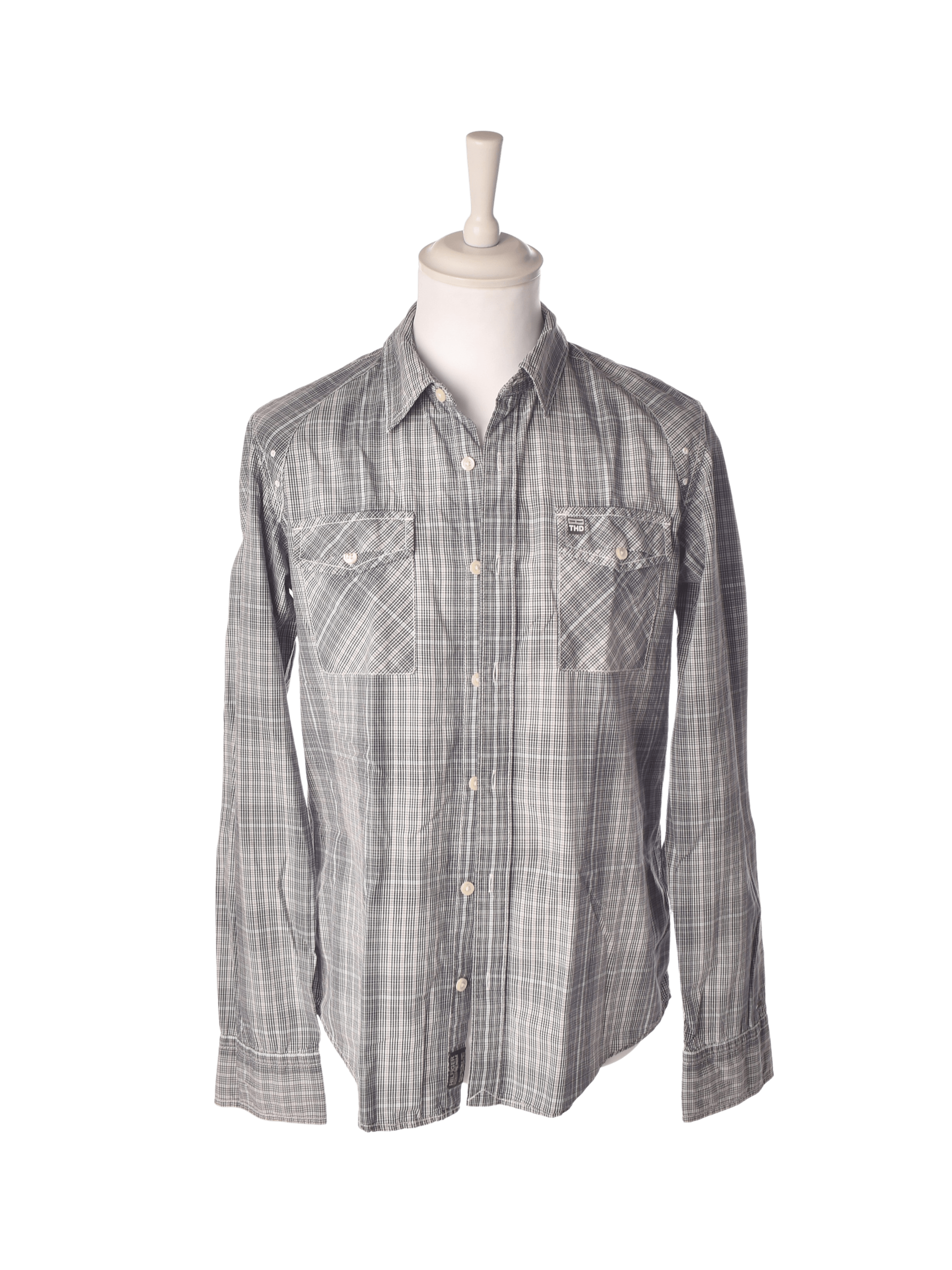 Tommy Hilfiger Skjorte - M / Grå / Mand - SassyLAB Secondhand