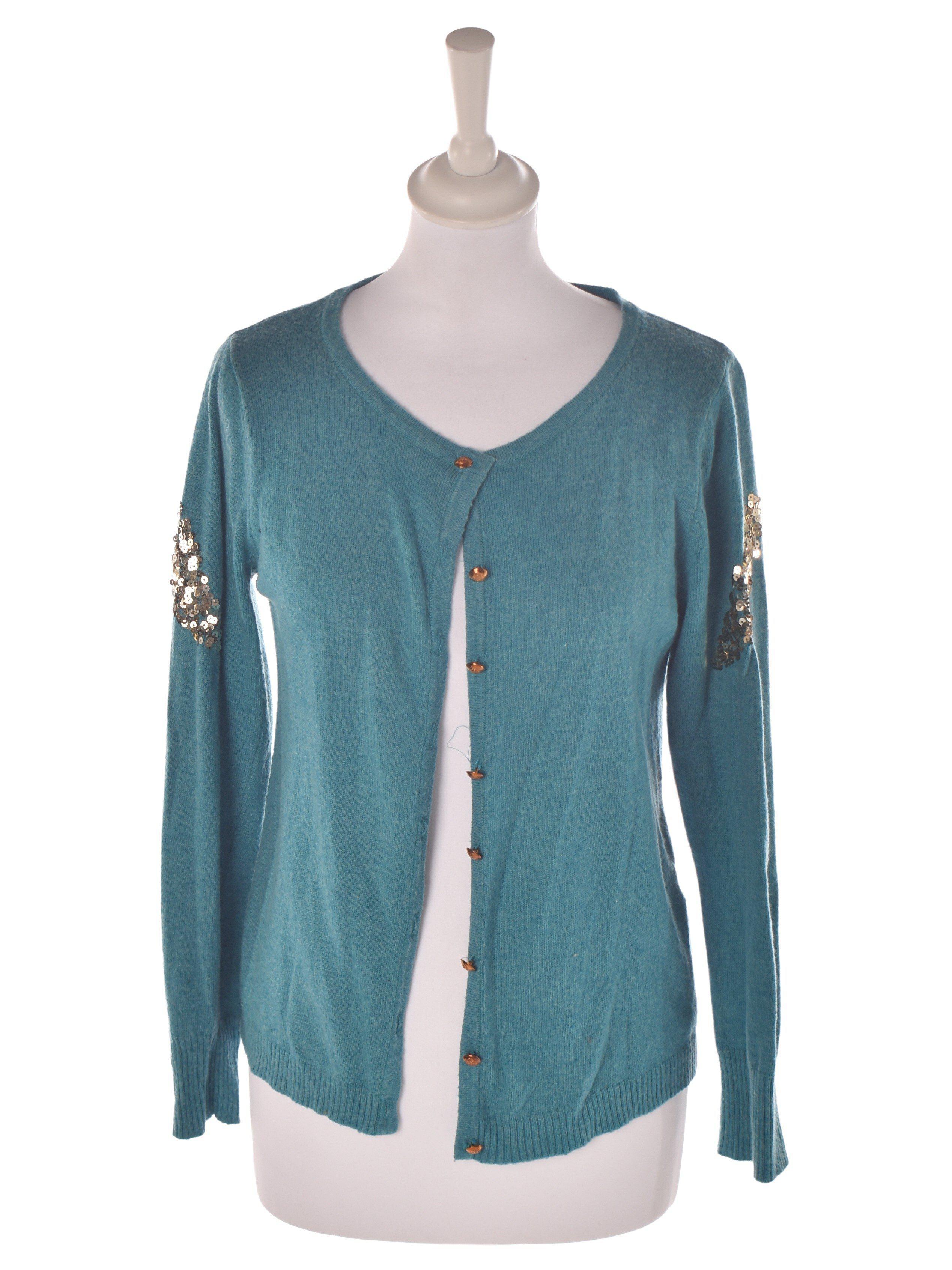 Ukendt Brand Cardigan - S / Turkis / Kvinde - SassyLAB Secondhand
