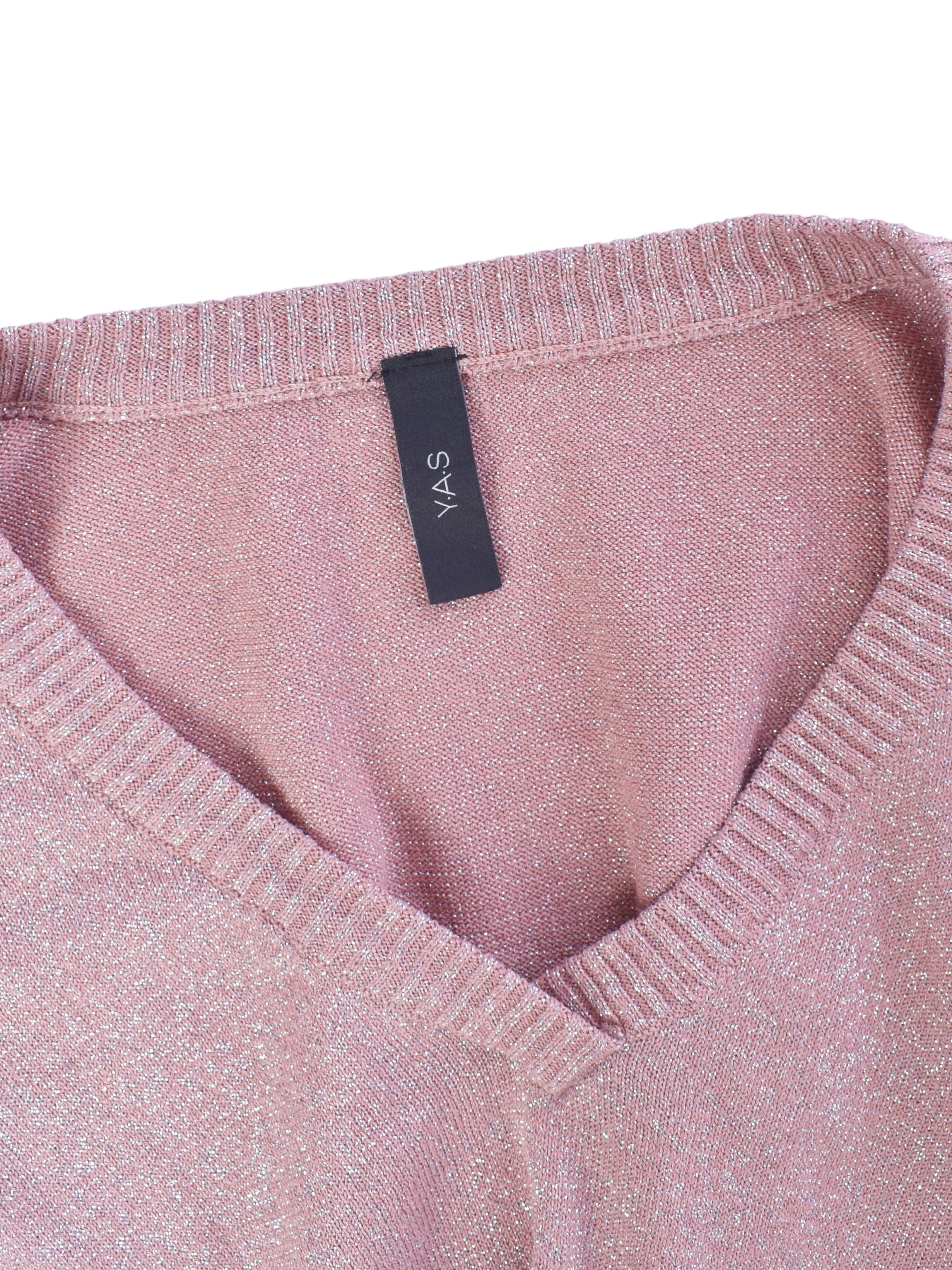 YAS Striktrøje - M / Rosa / Kvinde - SassyLAB Secondhand