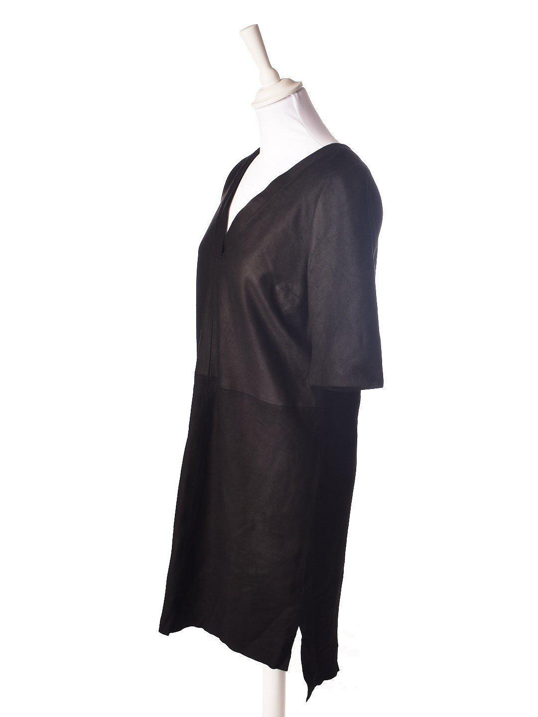 Secondhand Sort Læder Kjole fra Selected Femme - SassyLAB.dk